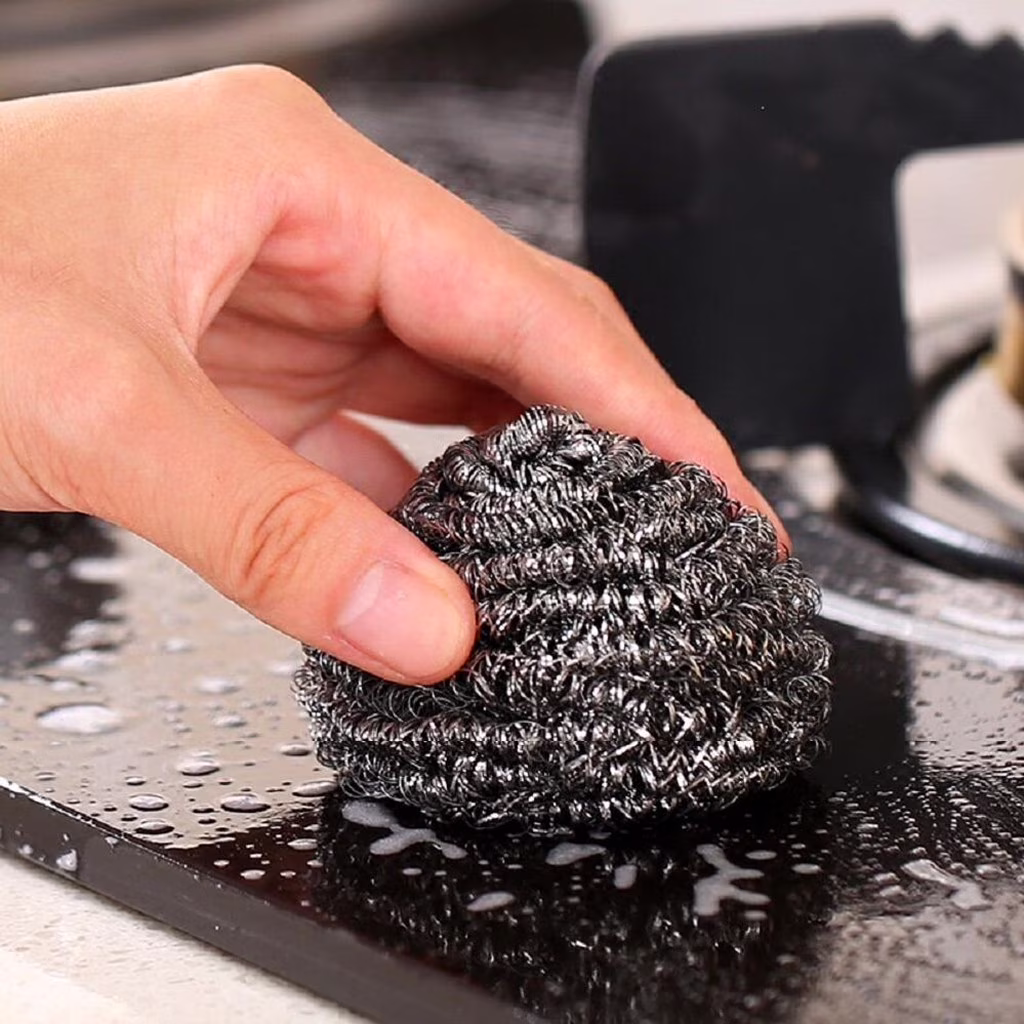 Kitchen Product Ball Scouring Stainless 6Pcs Scrubbing Wire Pad Steel Sponges Steel Kitchen Bar Cleaning Brush Silver