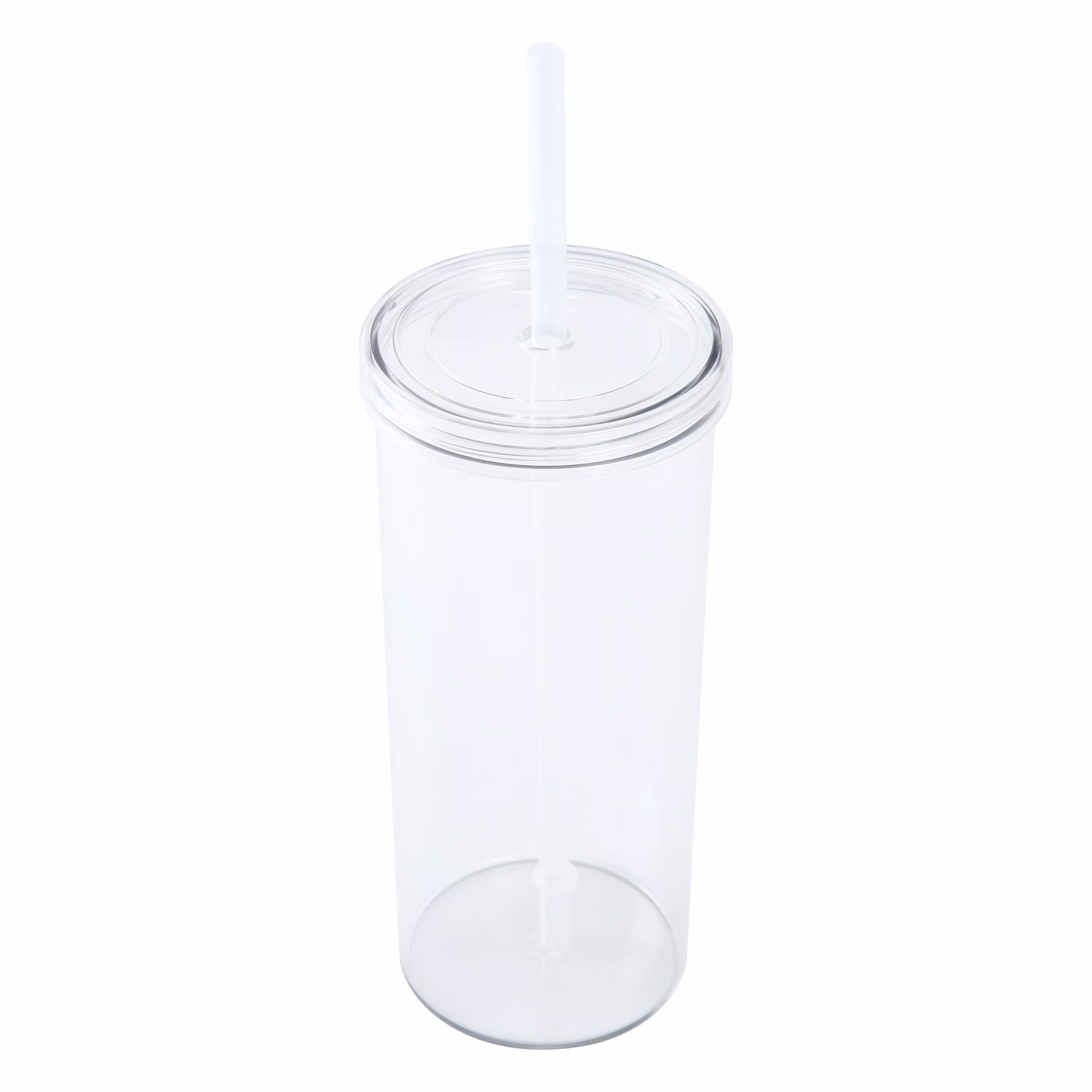 Mainstays 20 oz Clear Plastic Tumbler with Screw Top Lid and Straw