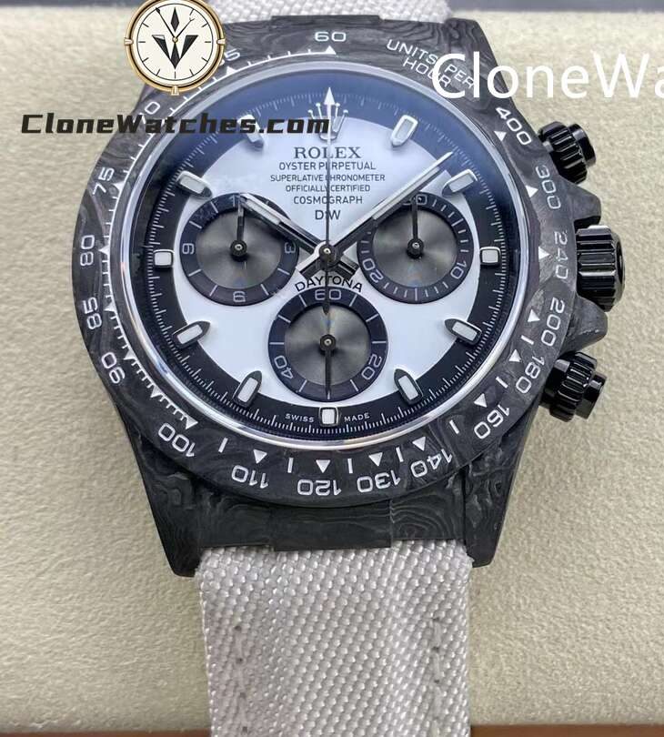 Modified Super Clone Watches 1:1 DiW Rolex Daytona NTPT Carbon “CREAM 41mm”