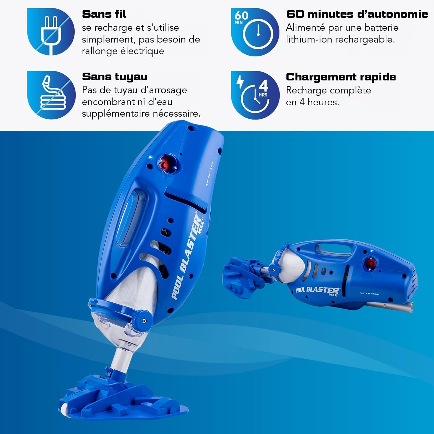 Aspirateur piscine Pool Blaster Max Li sans fil moteur P30 pour piscine et spa
