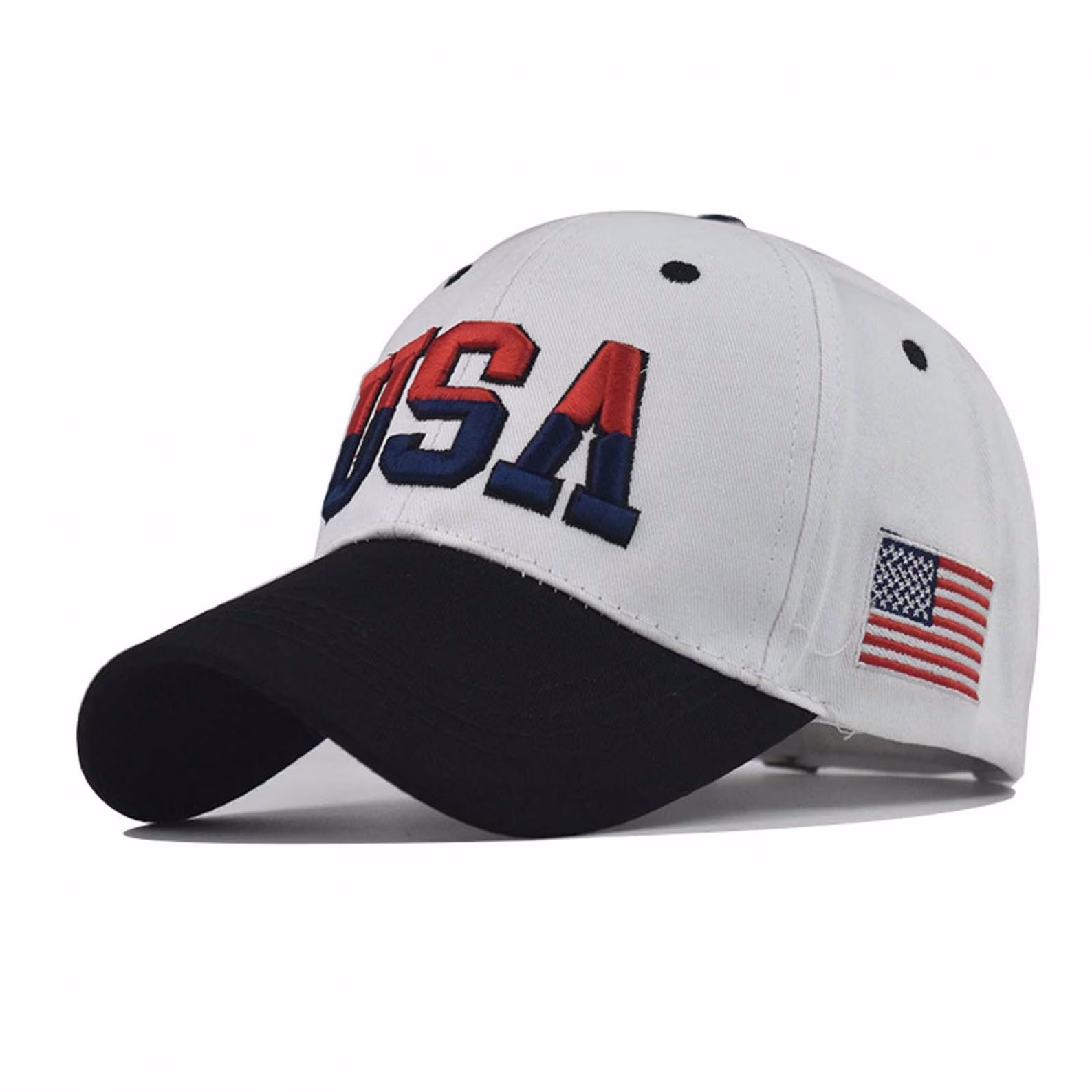 Danhjin American Flag Unisex Baseball Hat for Men and Women - USA Flag Mesh Snapback Flat Visor Cap Adjustable