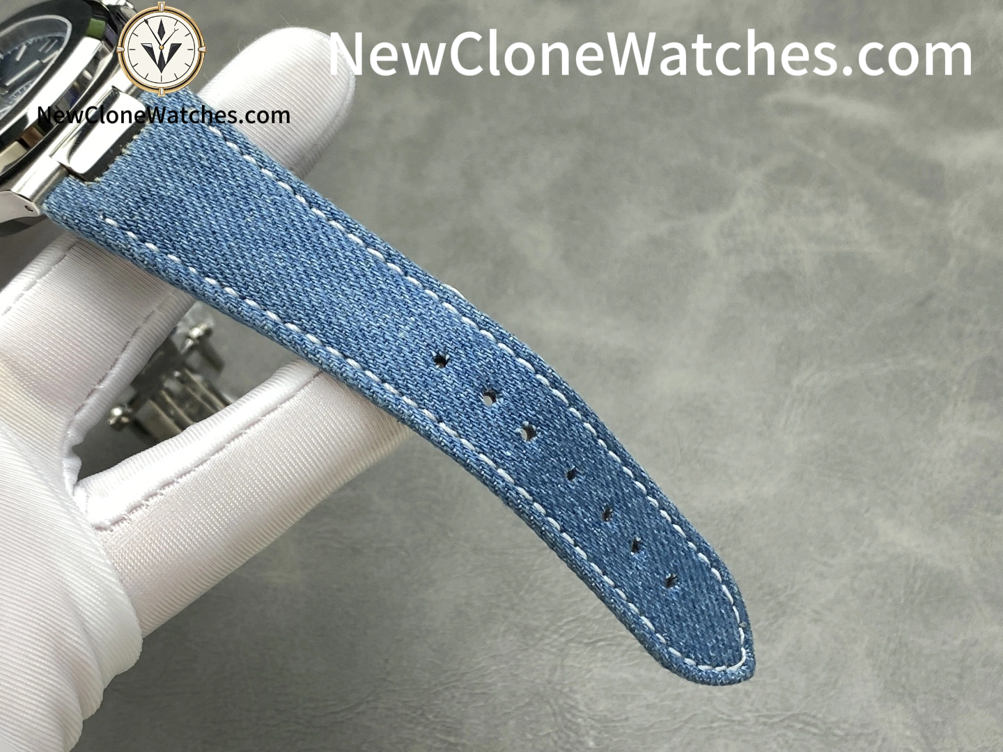 Patek Philippe Nautilus Replica 5980/60G-001 Flyback Chronograph Blue Gray Dial Men's Watch