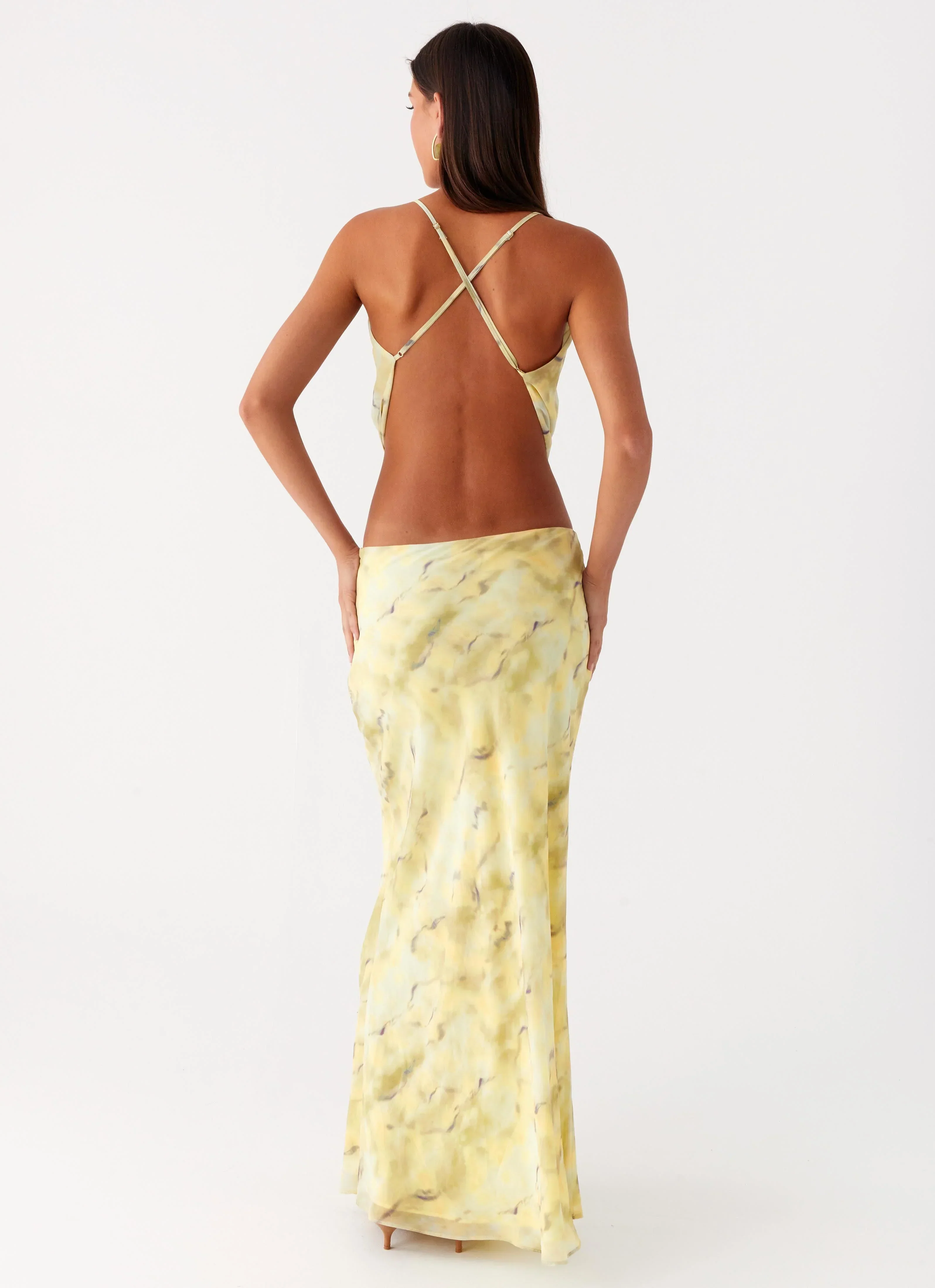 Kylo Low Rise Maxi Skirt - Yellow Tie Dye