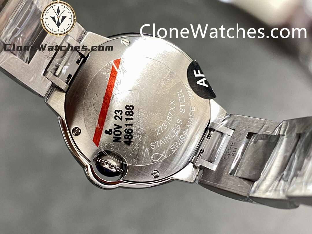 Cartier Super Clone Watches 1:1 Ballon Bleu de W4BB0015 White Dial Diamond Bezel 28mm