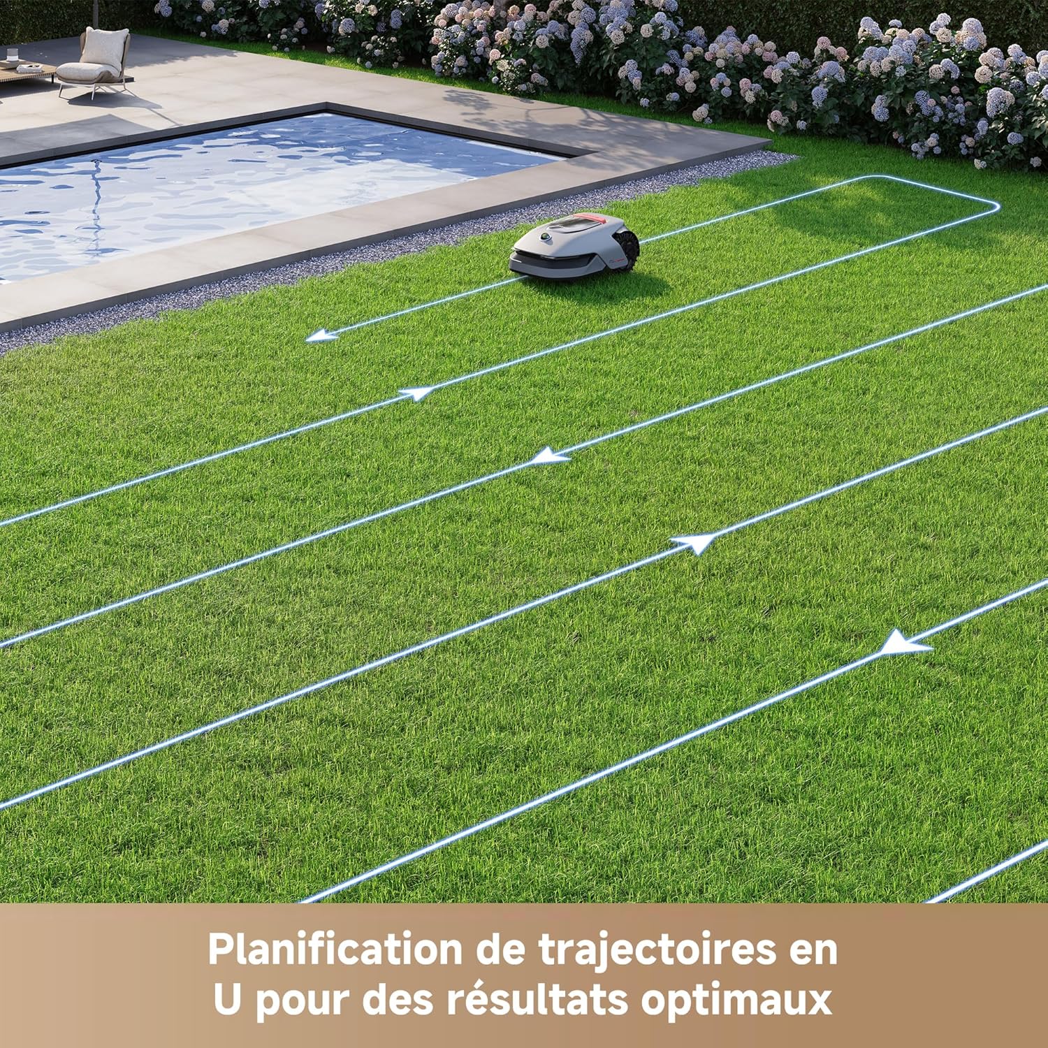 Robot tondeuse 360° LiDAR recommandé 2000 m² gestion zones via appli