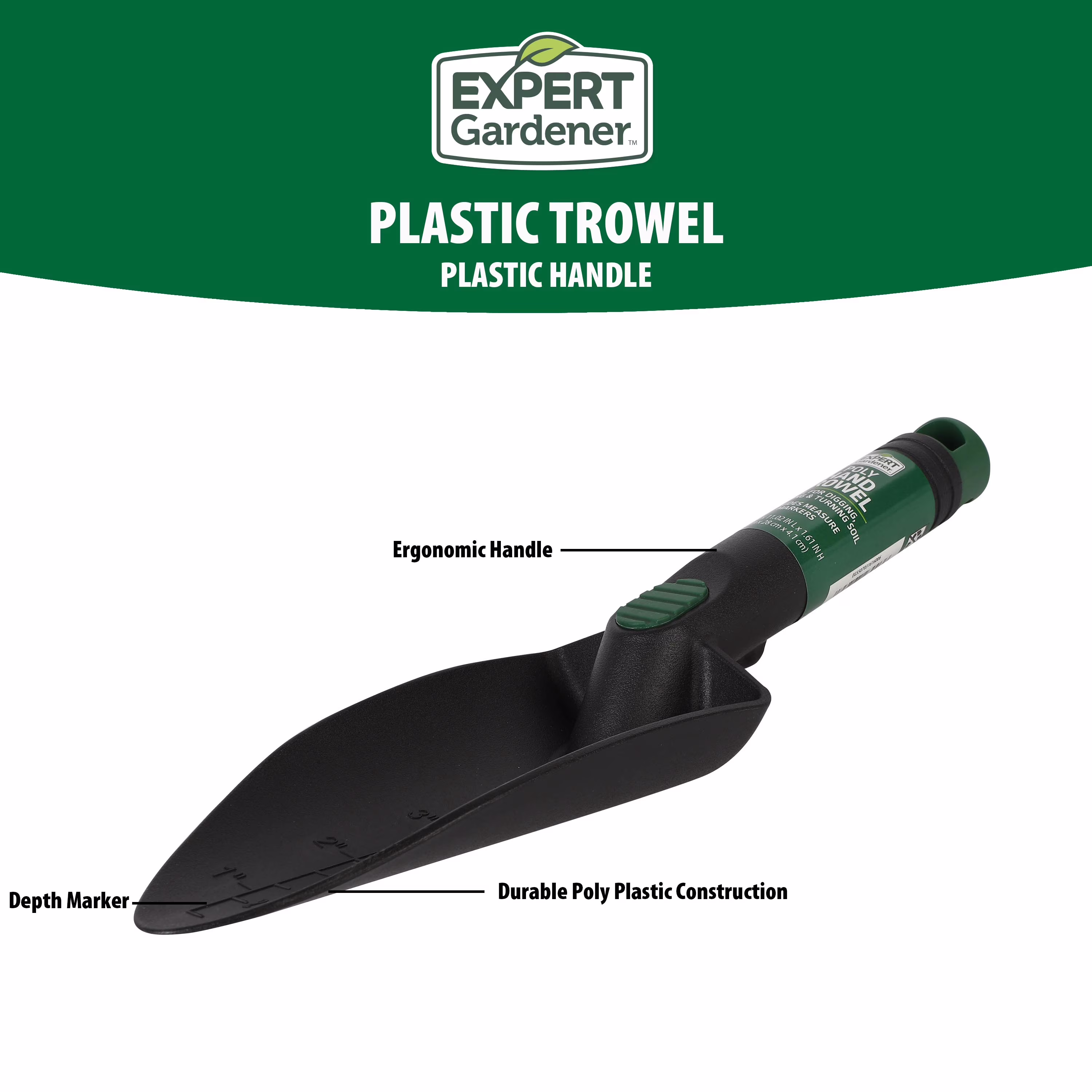 Expert Gardener Poly Plastic Landscape and Gardening Trowel
