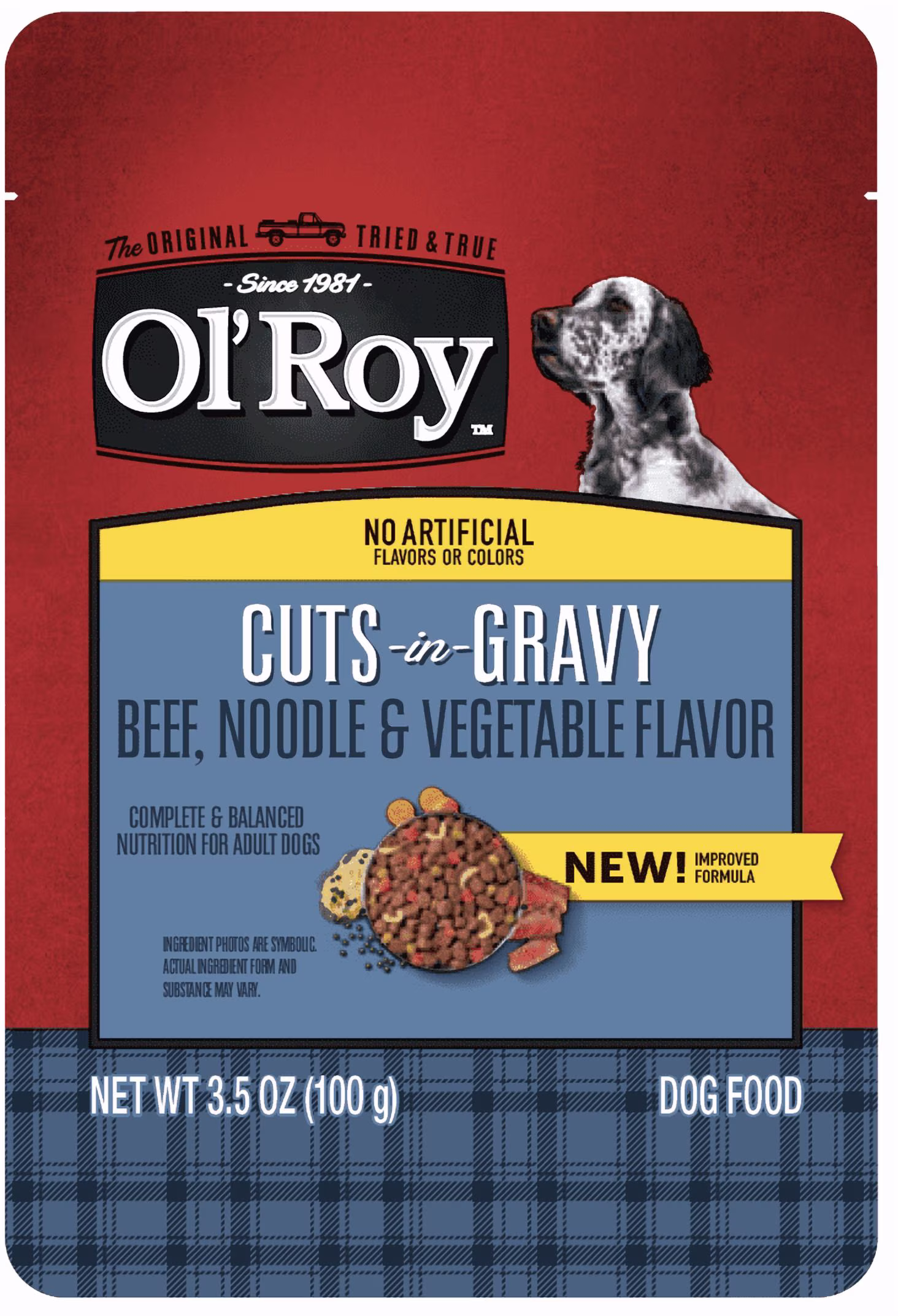 Ol' Roy Cuts-in-Gravy Beef, Noodle and Vegetable Flavor Dog Food, 3.5 oz Pouch