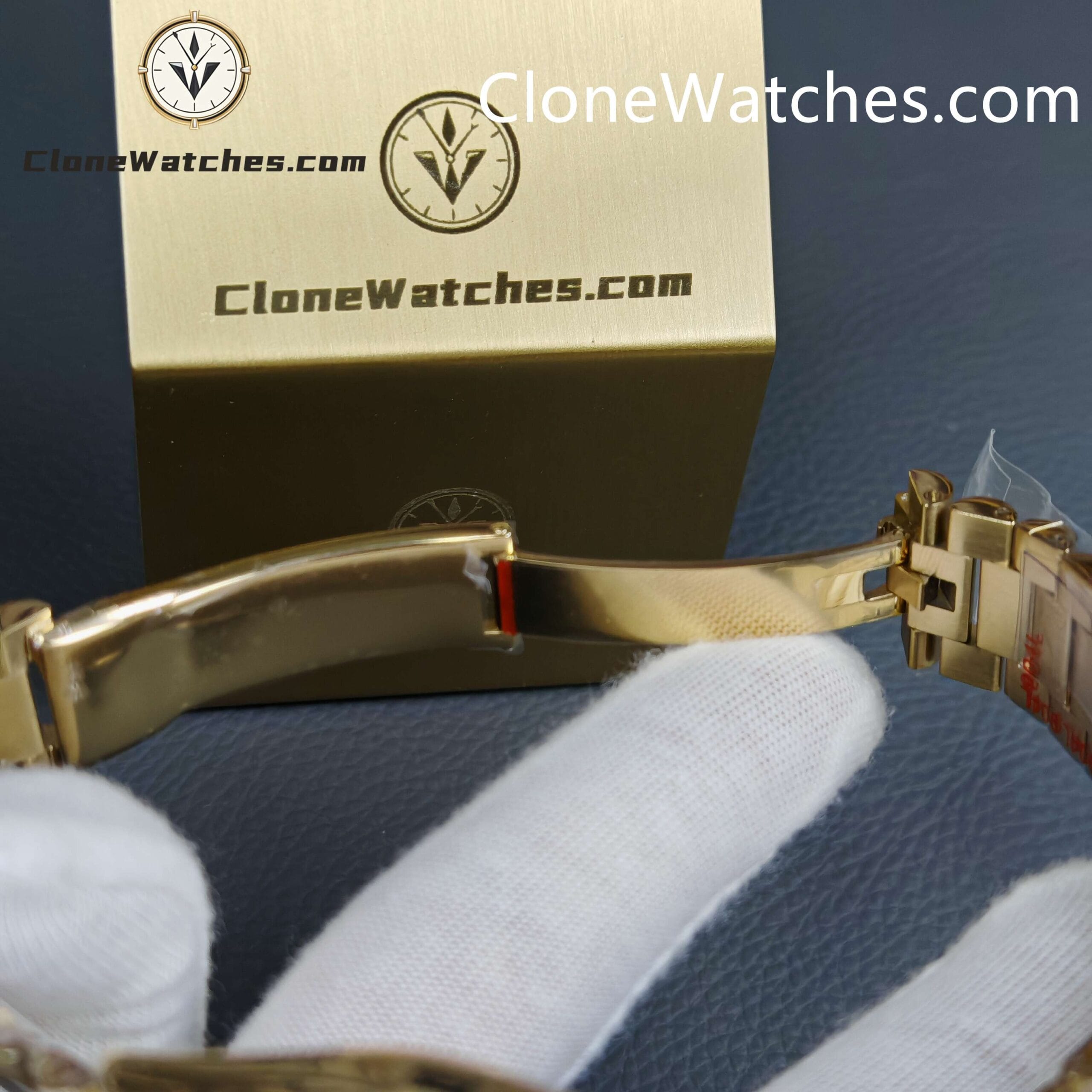 Rolex Super Clone Watches 1:1 Day Date 18K Gold Silver Dial 40mm m228238-0002 3255 Movement