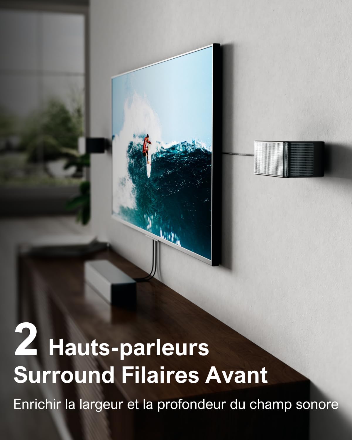 Barre de son TV 7.1 Dolby Atmos 460 W caisson basse sans fil enceintes surround