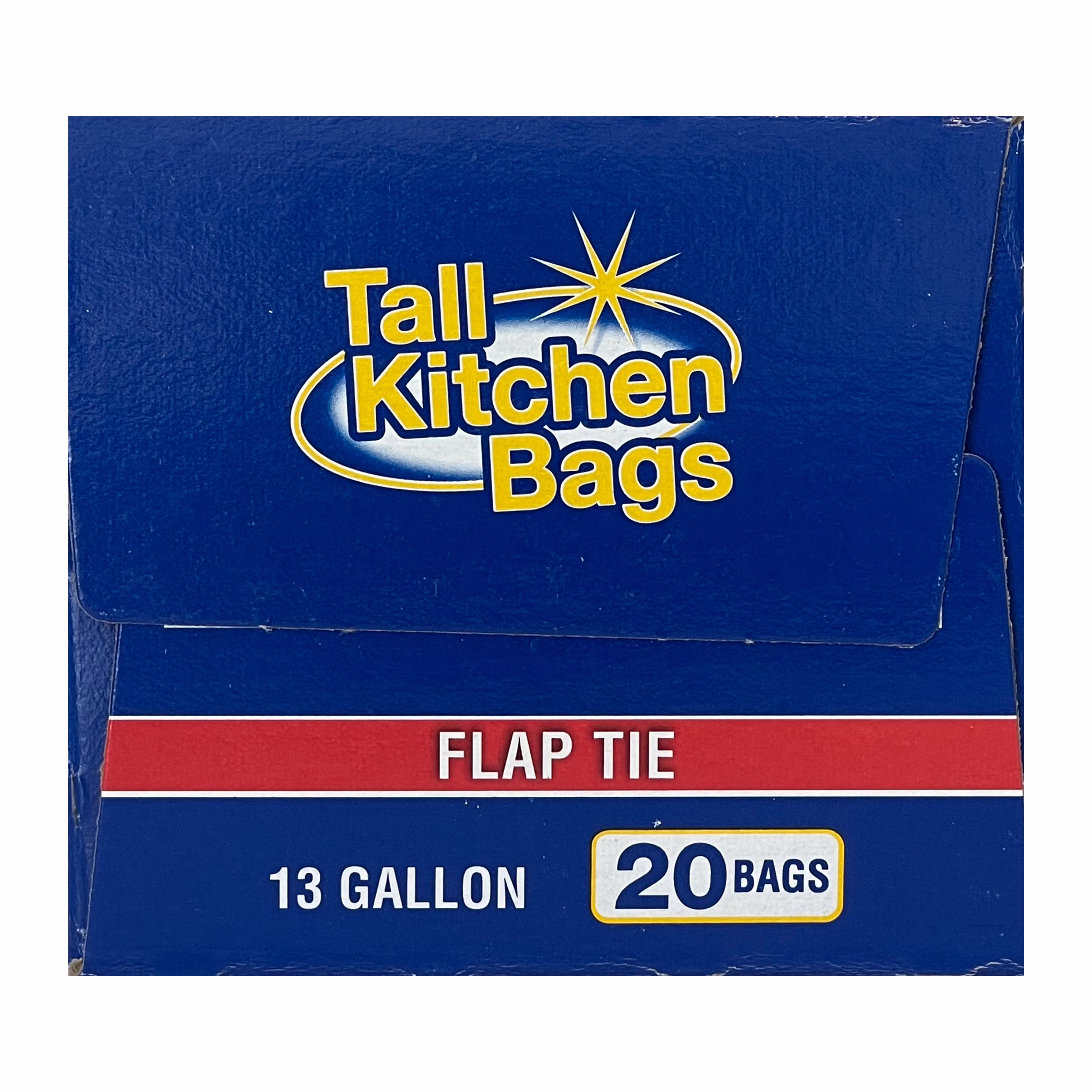 Top Job Basic Kitchen Trash Bags, 13 Gallon, 20 Bags (Flap Tie)