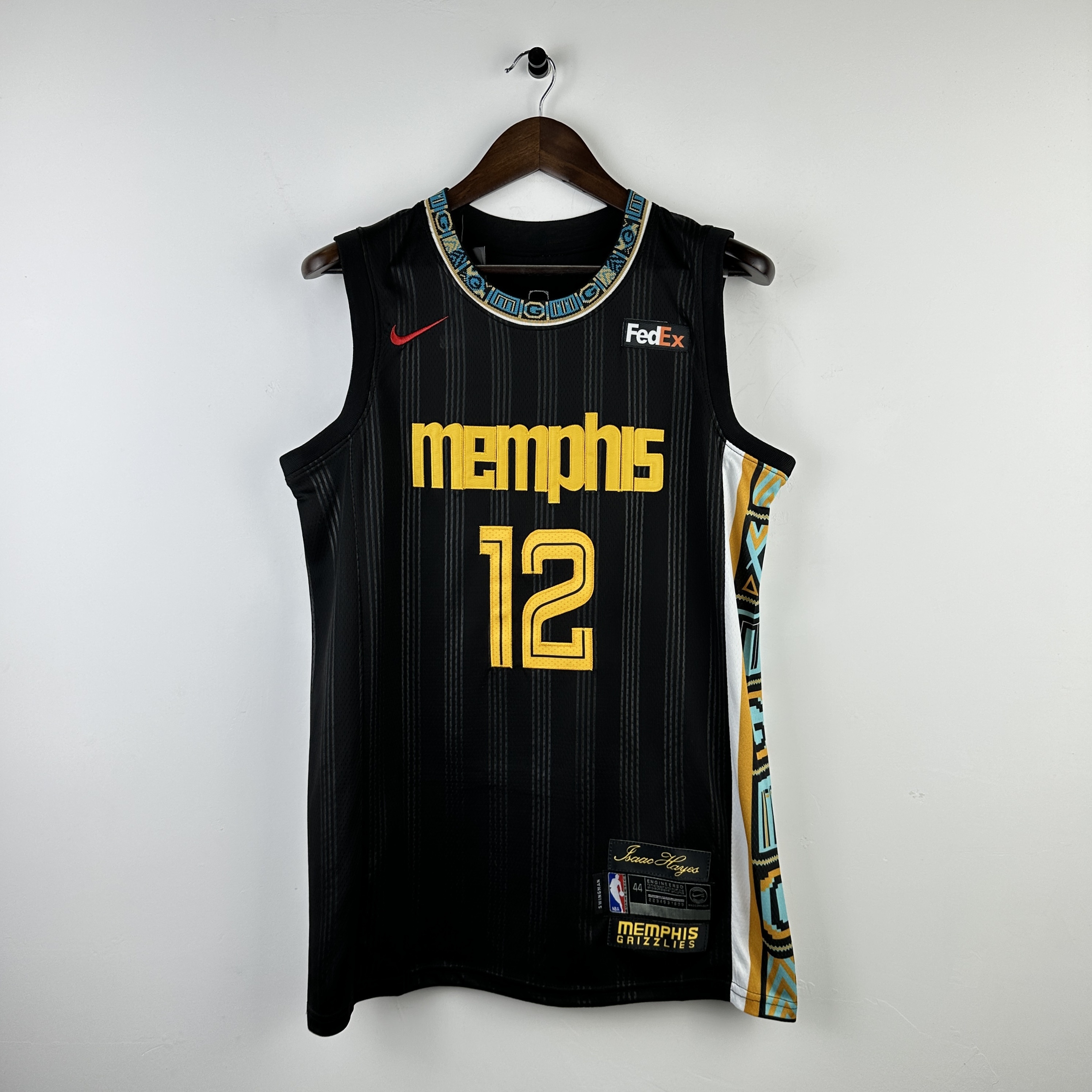 Embroidered Grizzlies Stripes No. 12 Morant