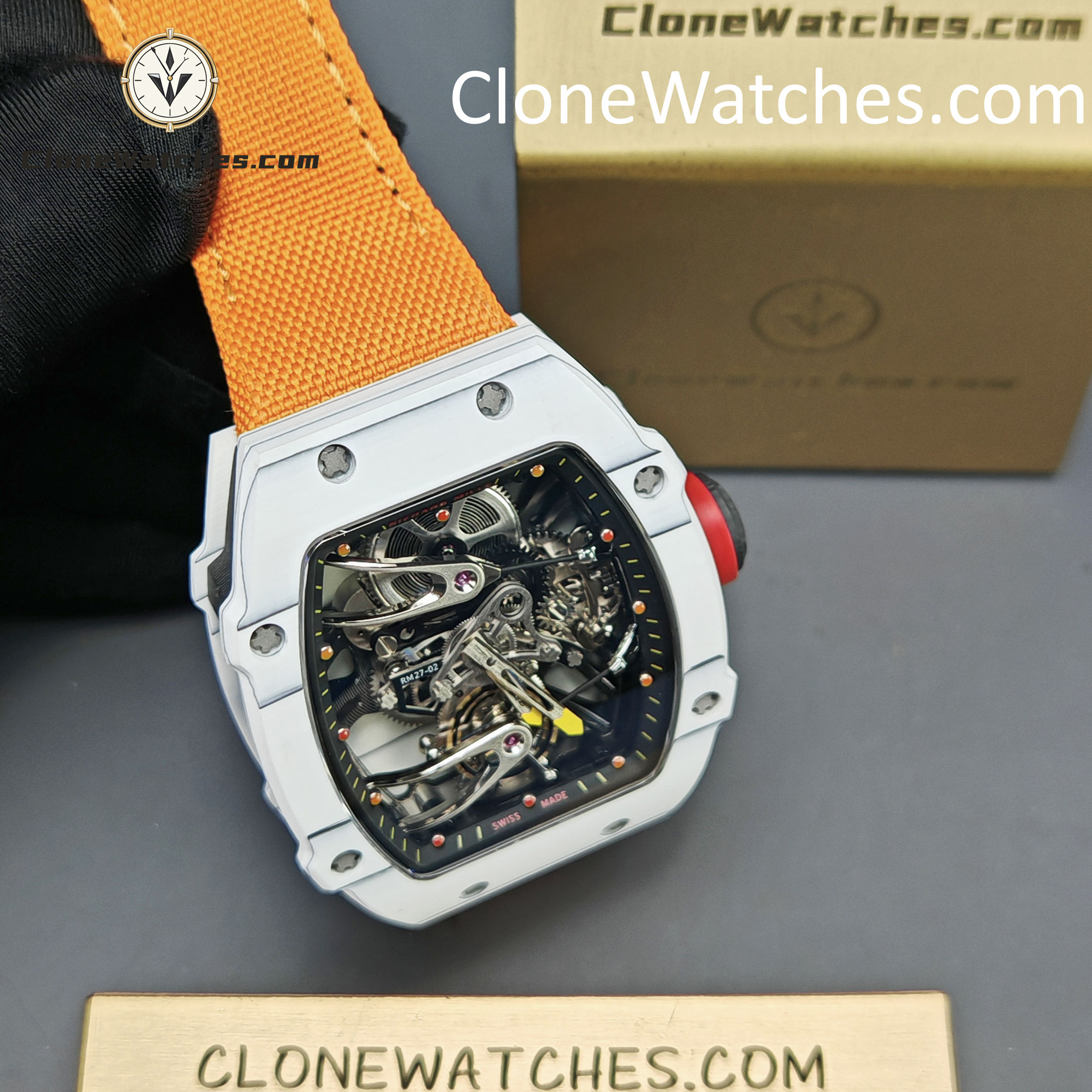 Richard Mille Super Clone Watches 1:1 RM27-02 White QTPT Rafael Nadal Tourbillon