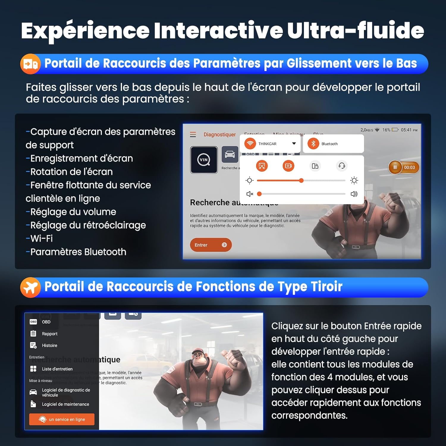 Valise diagnostic auto bidirectionnelle OBD2 réinitialisations multiples CANFD DOIP