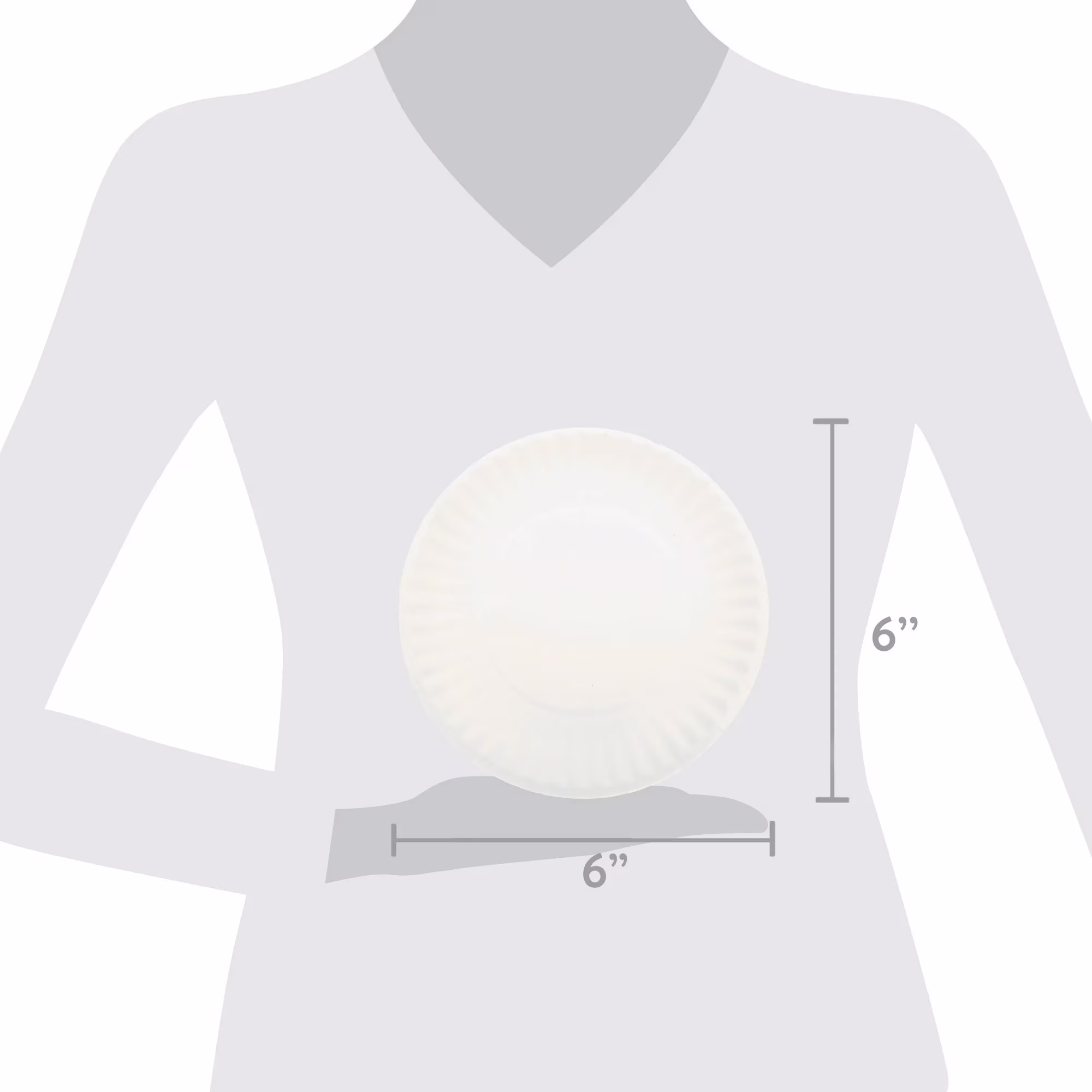 Great Value Uncoated White Paper Plates, 6 Inch, Pack of 50