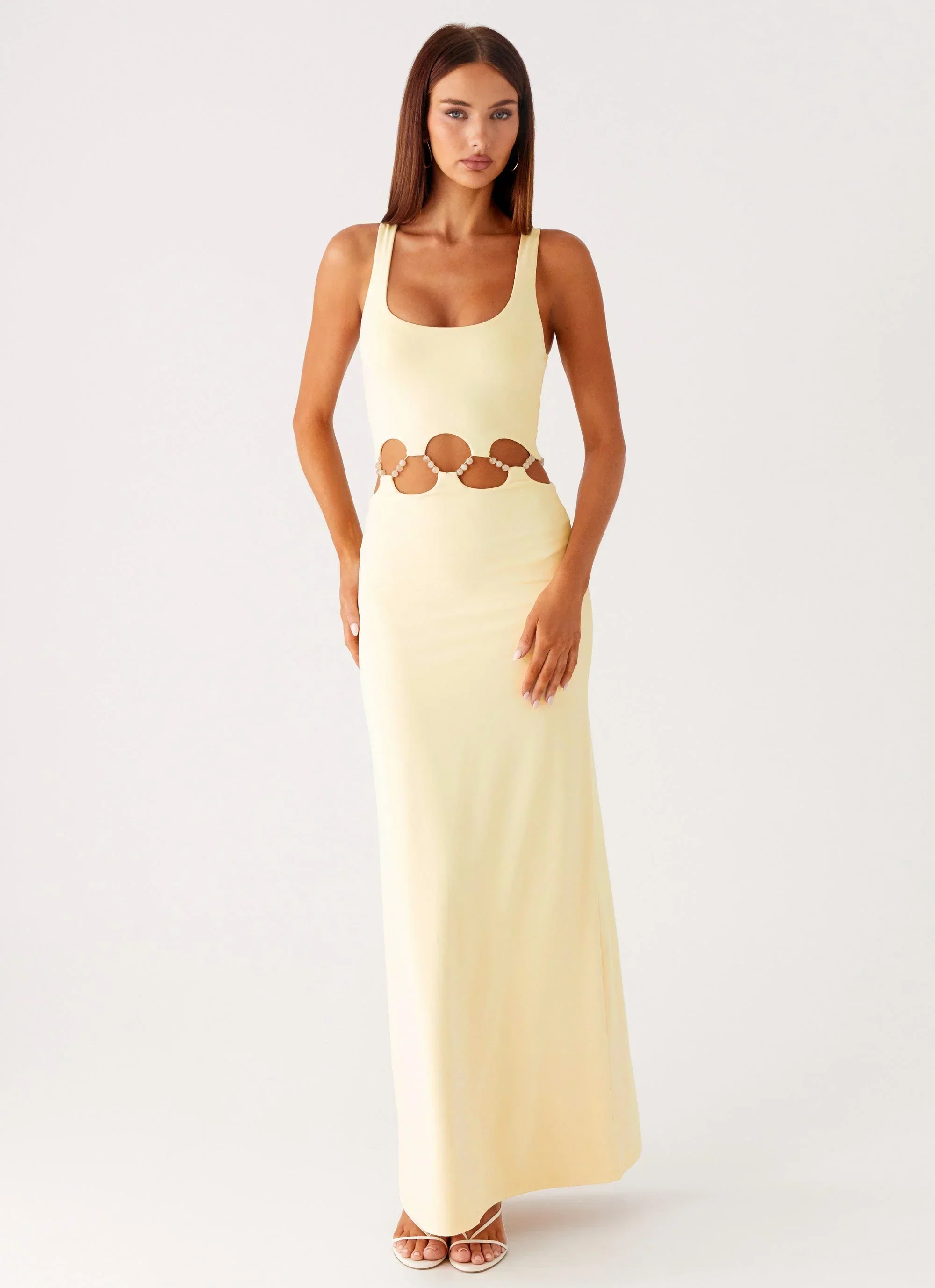 Dreamboat Beaded Maxi Dress - Yellow