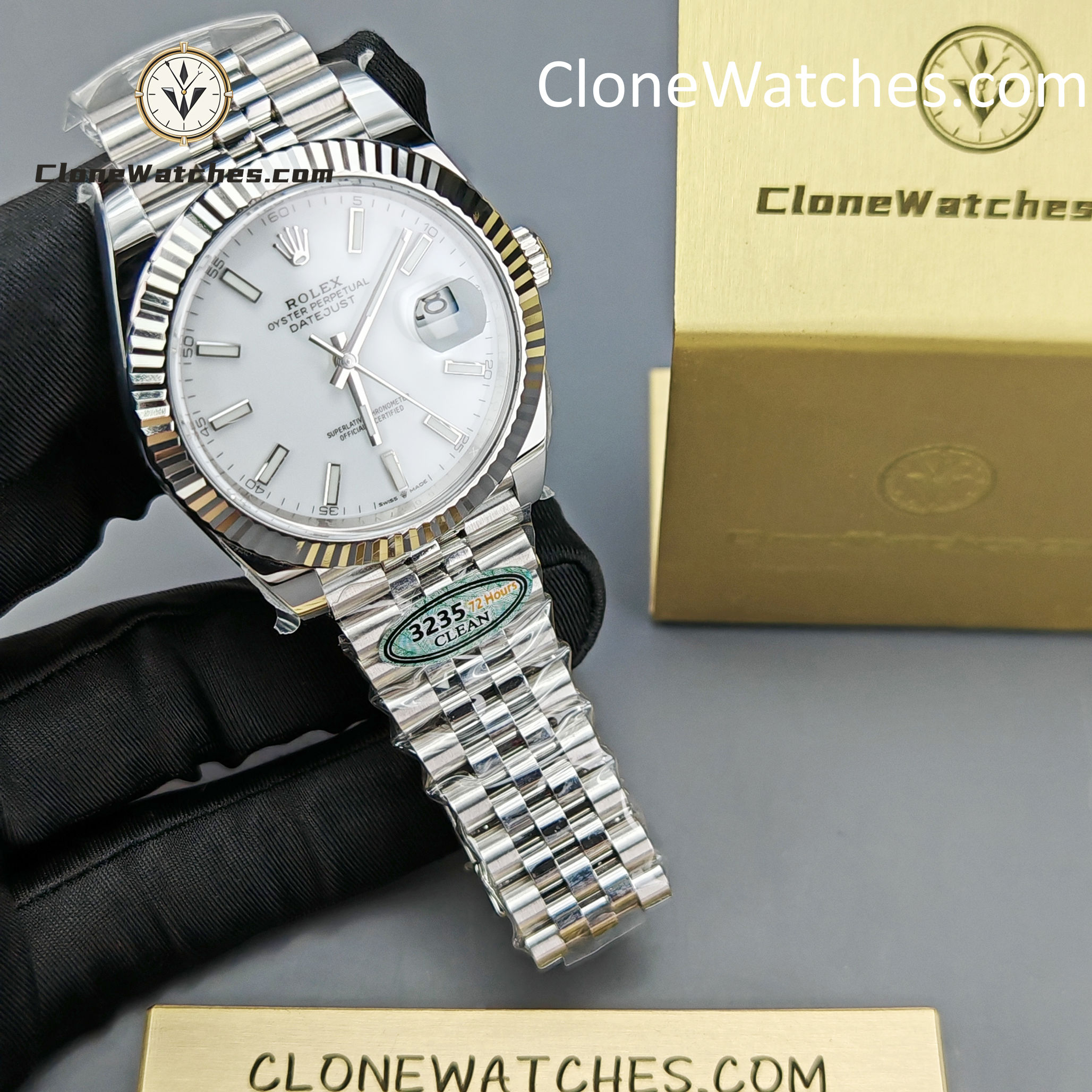 Rolex Super Clone Watches 1:1 DateJust White Dial m126334-0010 Jubilee 41MM 3235 Movement