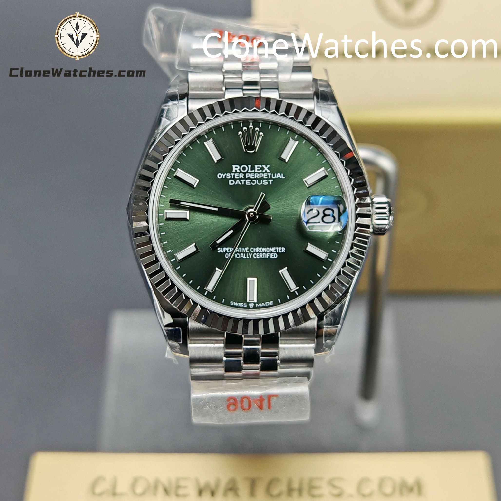 Rolex Super Clone Watches 1:1 DateJust Green Dial m278274-0018 Jubilee 31MM 2236 Movement