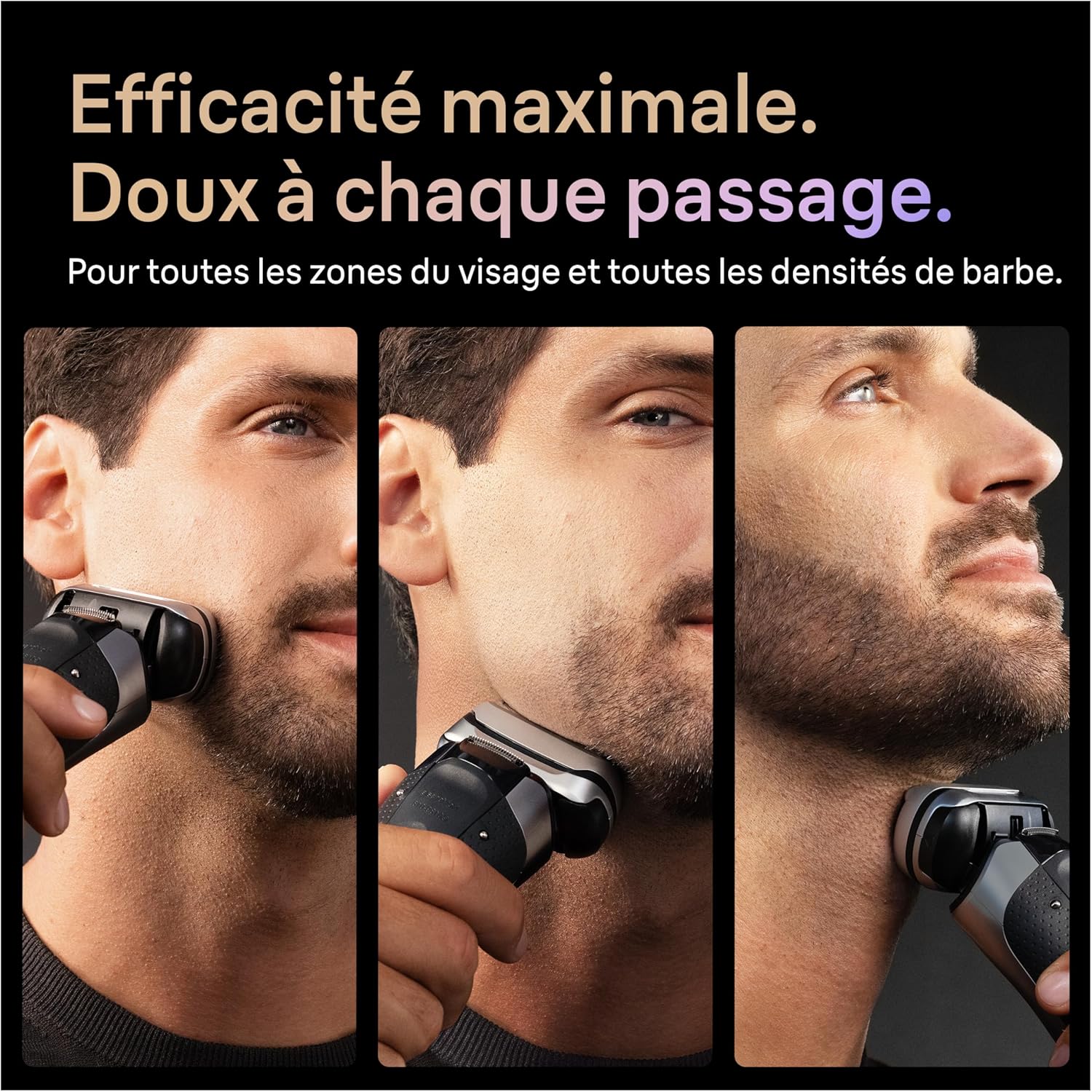 Rasoir électrique homme étanche lames précision station nettoyage