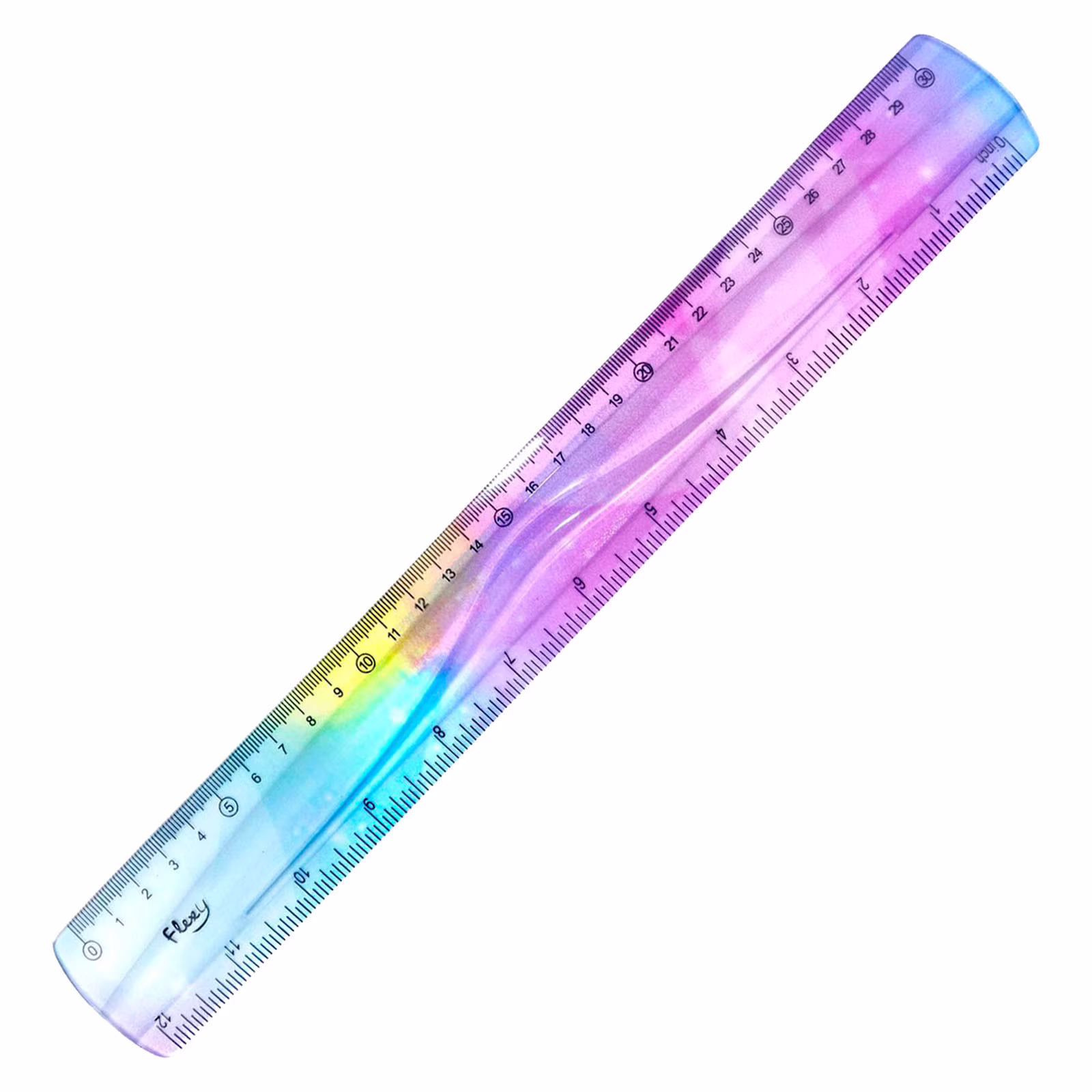 Flexible Ruler, Bendable Measuring Ruler With Dual Scale Inches & Centimeters,Unbreakable Foldable Ruler With No Crease Design For Drawing,Soft Rubber Ruler For Office Supplies,Classroom Must Haves,