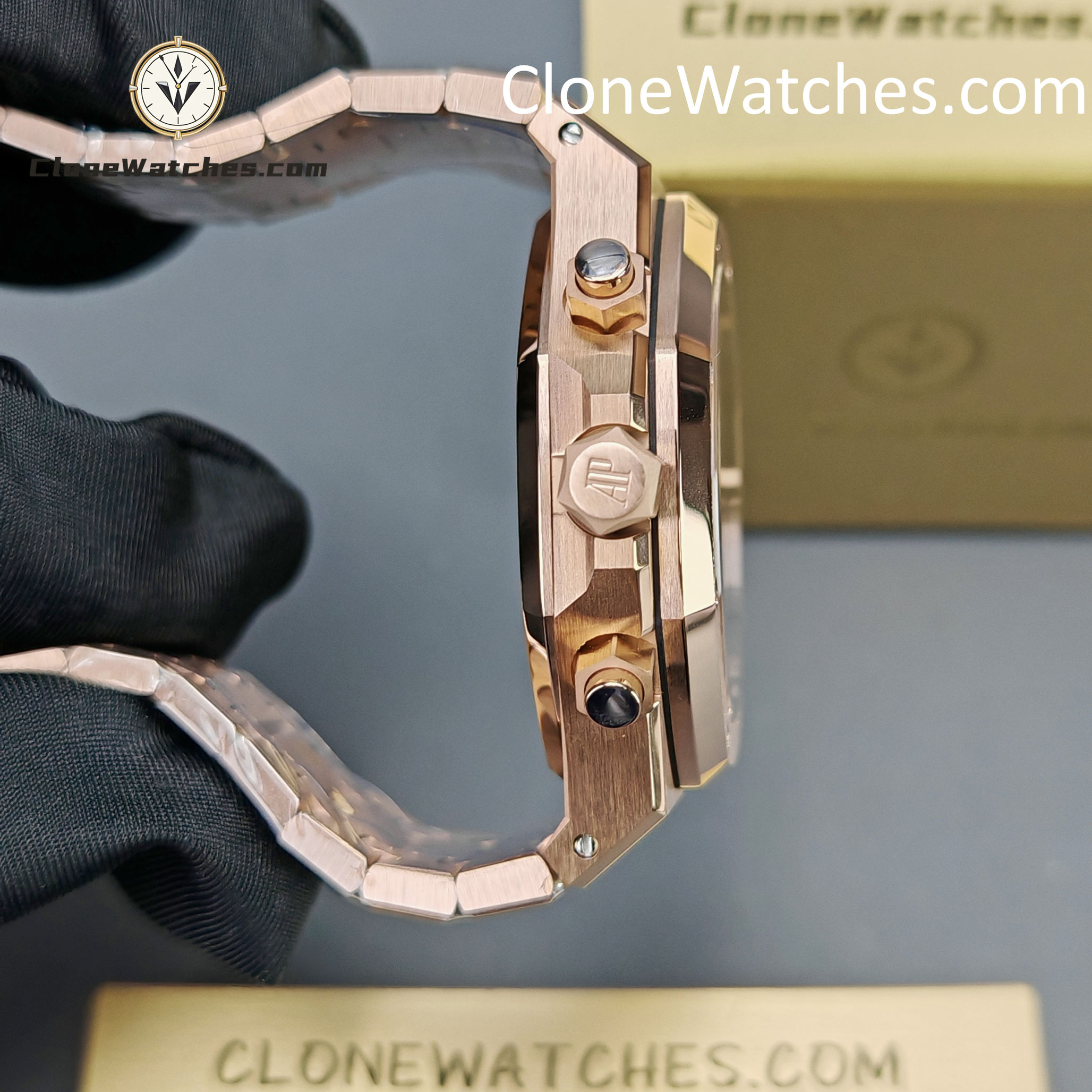 Audemars Piguet Super Clone Watches 1:1 Royal Oak Rose Gold 26240 Black Dial