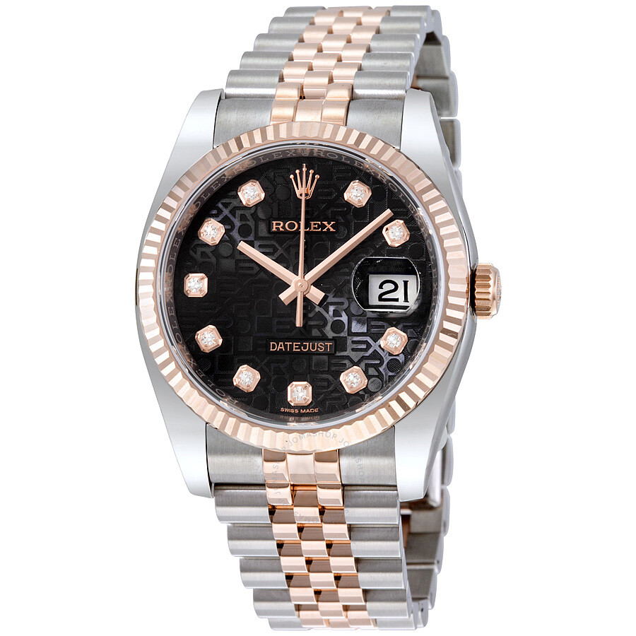 Rolex Datejust 36 Black Dial Stainless Steel and 18K Everose Gold Jubilee Bracelet Automatic Men s Watch 116231BKJDJ（Lifetime free warranty+90-days replacement service & Refund!.）