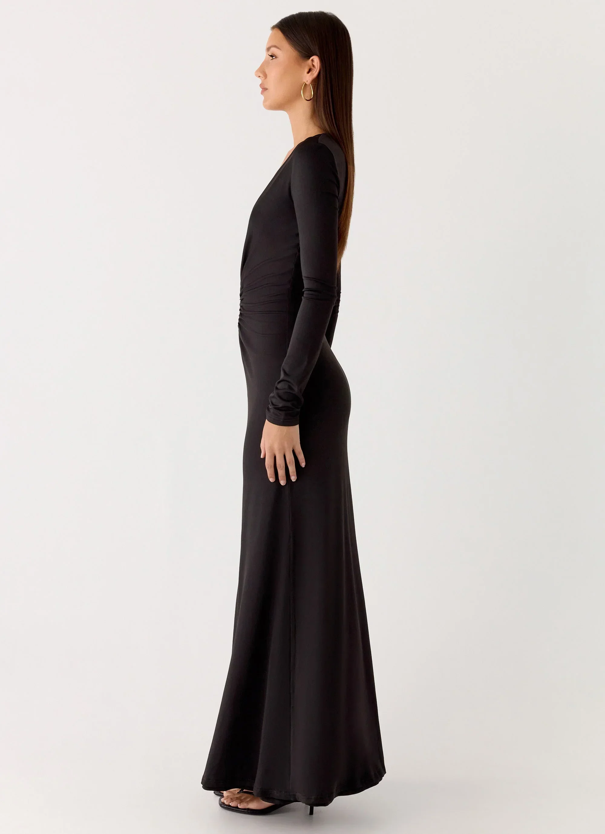 Palm Haze Maxi Dress - Black