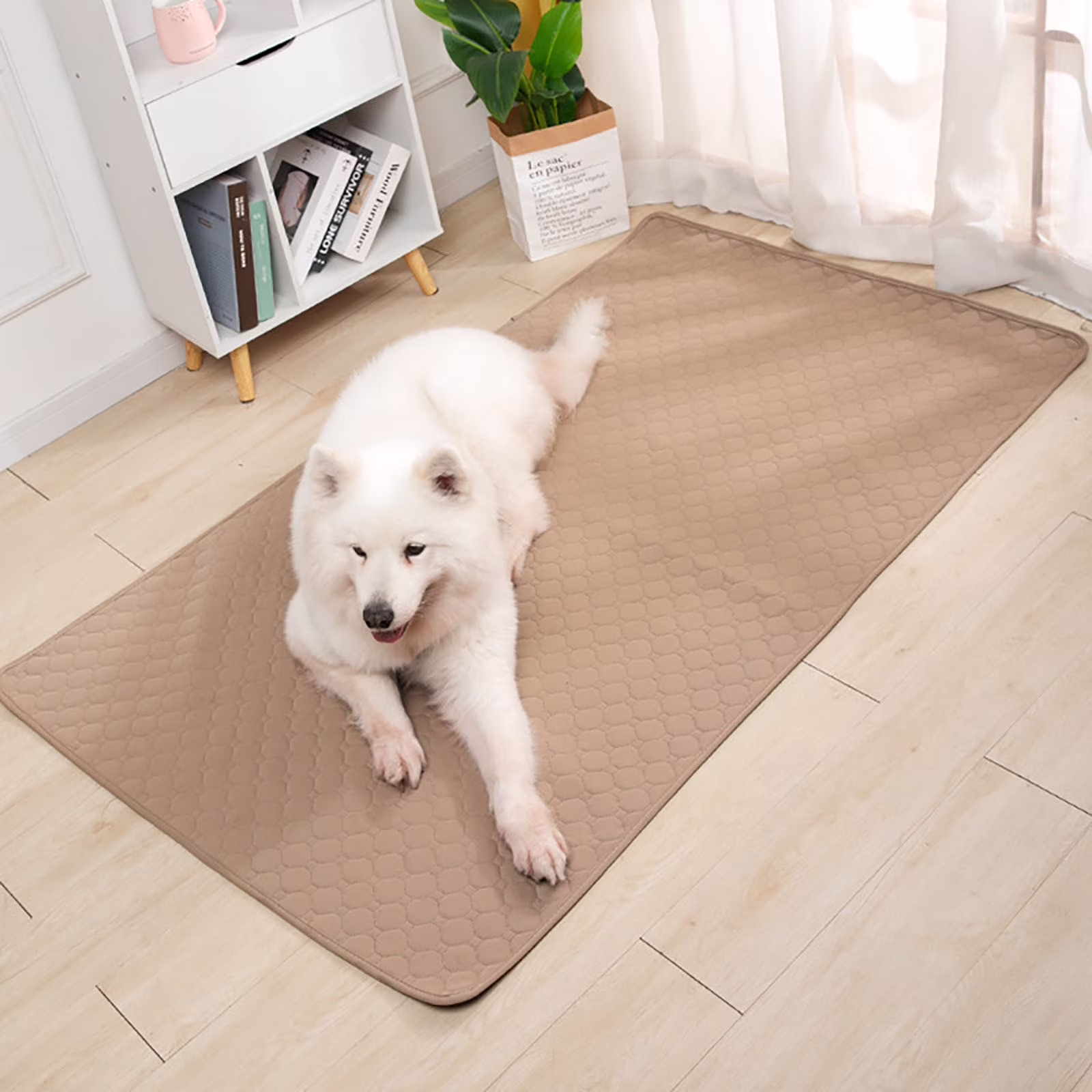 JilgTeok Pet Pee Pad,Washable Dog Pee Pads Reusable Non-Slip Puppy Pads Indoor, Whelping Pads for Floor, Bed, Crate, Cadges, Playpen, Couch Waterproof,29*20cm(Coffee)
