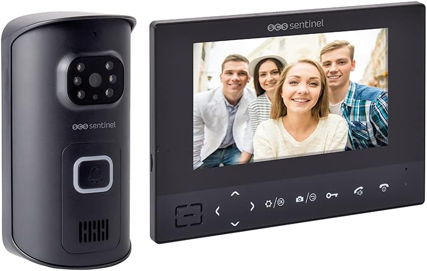 Interphone vidéo sans fil portée 200 m grand angle alarme anti arrachement