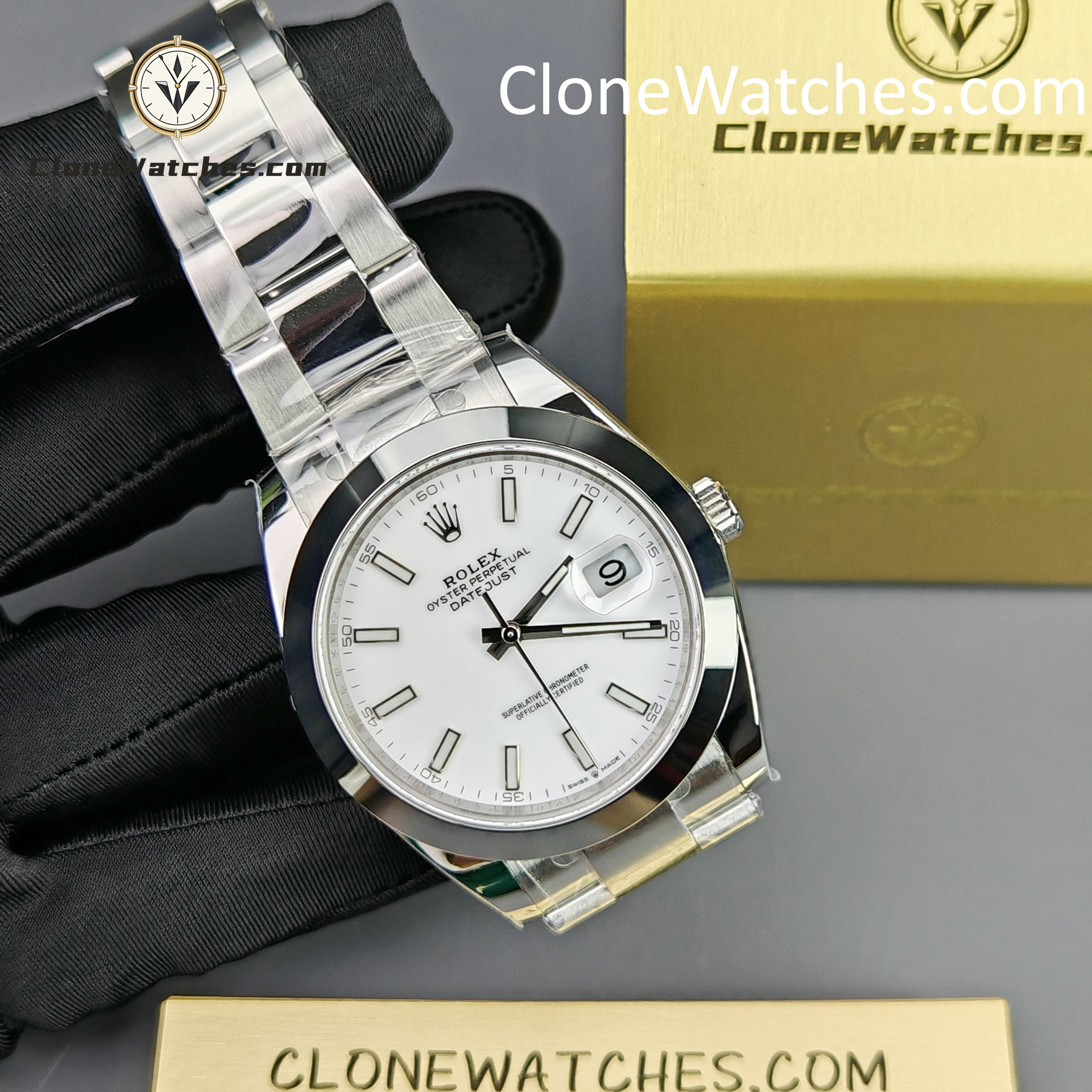Rolex Super Clone Watches 1:1 DateJust White Dial M126300 – 0005 Oyster 41MM 3235 Movement