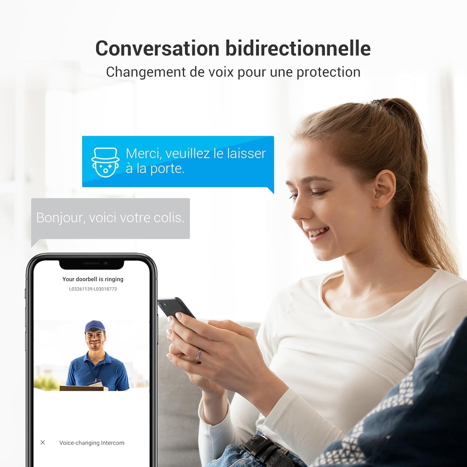 Talkie walkie vidéo 2K écran 7 pouces détection présence vision nocturne étanche WiFi