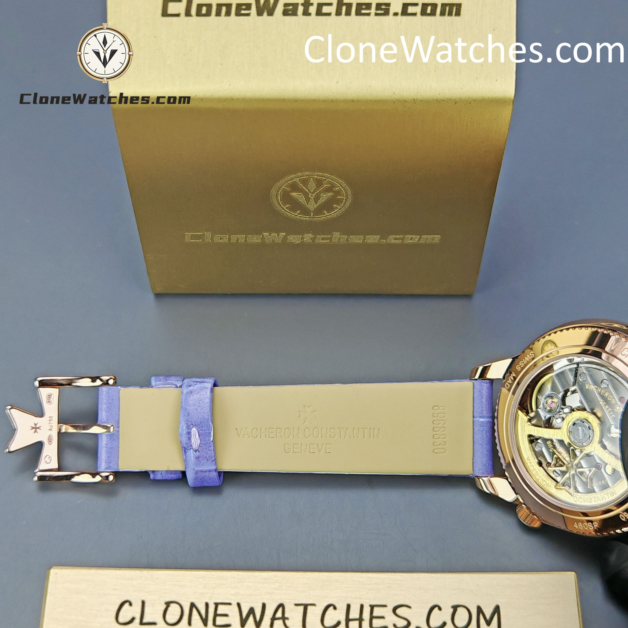 Vacheron Constantin Super Clone Watches 1:1 Égérie Moon Phase 8005F/000R-H030 Purple Dial