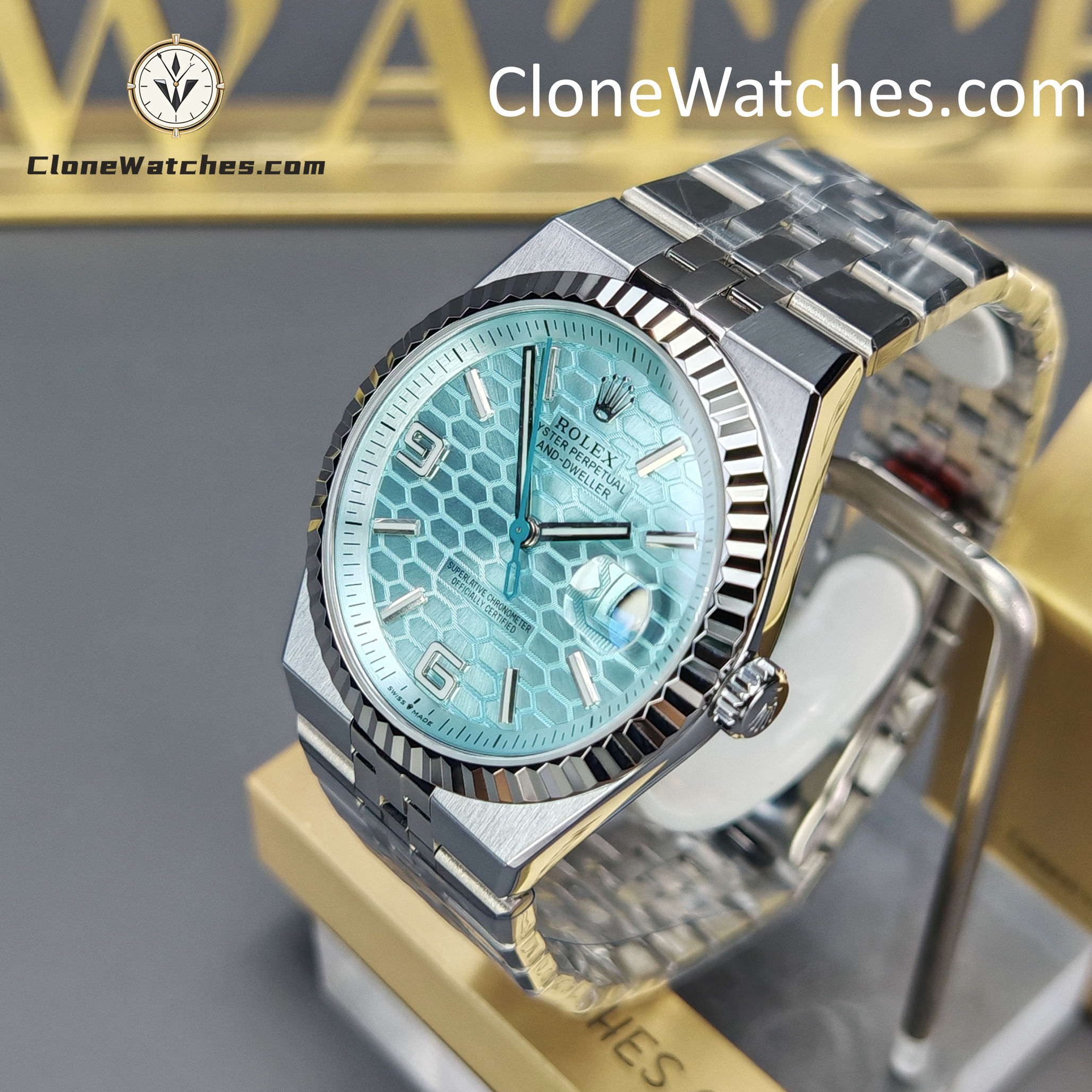 Rolex Super Clone Watches 1:1 Land-Dweller M127336-0001 Blue Dial 7135 Movement 40mm