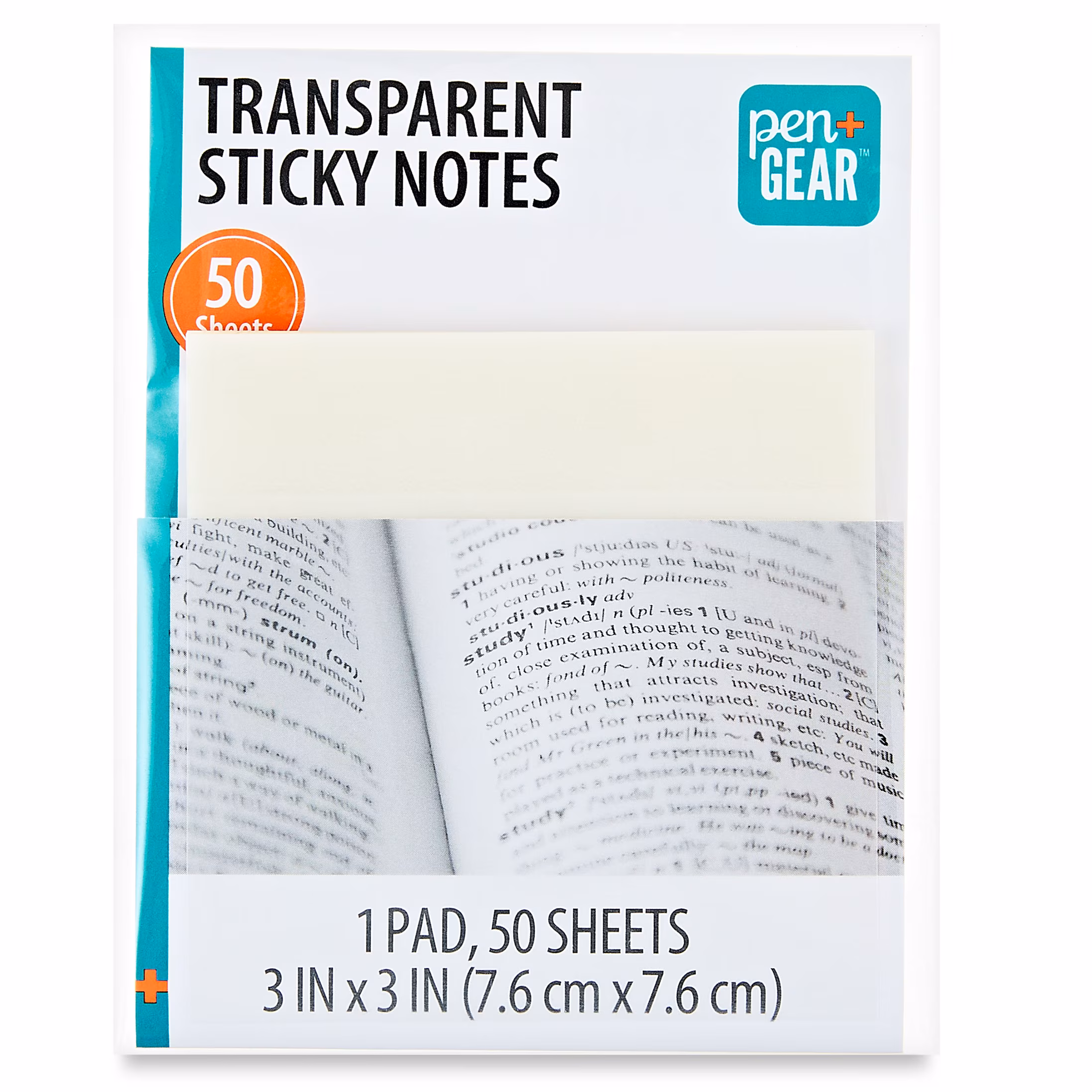 Pen+Gear Semi-Transparent Sticky Notes 3x3 Inch, 50 Sheets Per Pad