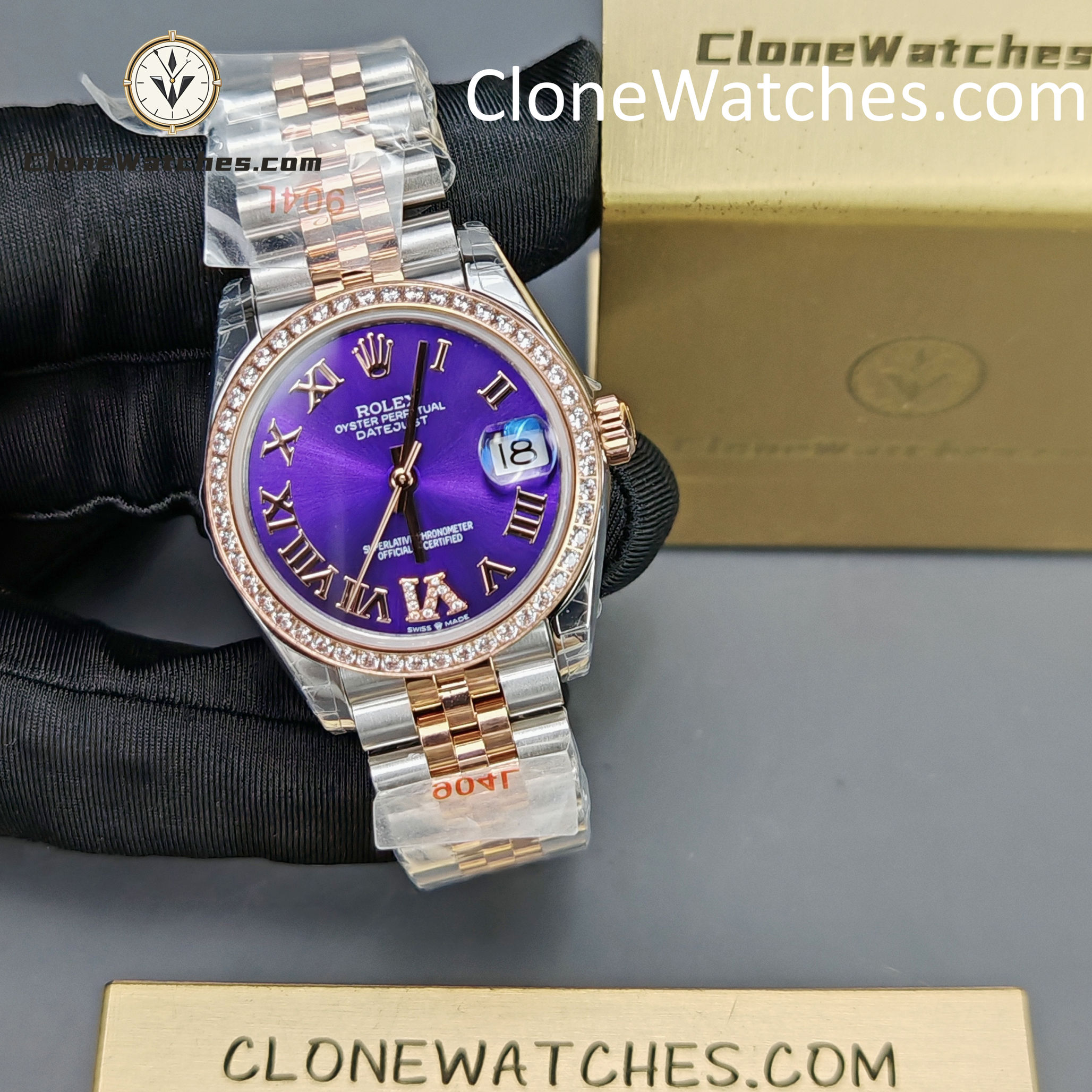 Rolex Super Clone Watches 1:1 DateJust m278381rbr-0020 Jubilee 31MM 2236 Movement