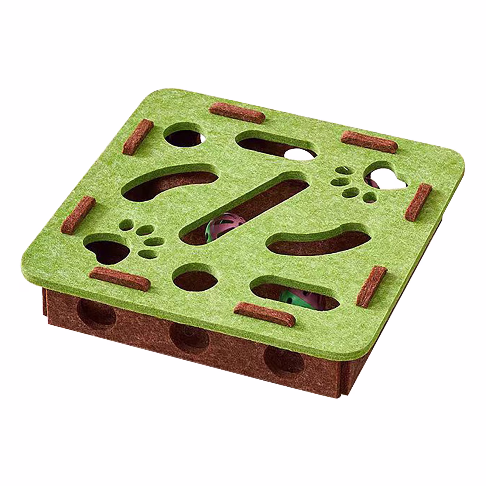 Cat Scratch Puzzle Box, Interactive Cat Toy Puzzle Toy for Indoor Cat, Interactive Nail File Enrichment Maze, Felt Maze Box Kittern Toy Pet Cat Game,Self Play Fun Exercise Hide Seek Moving Cat Toy
