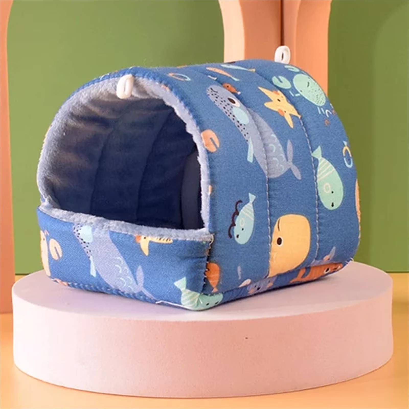 Ympkerial Cozy Small Animal Bed House Hideout with Tunnel Washable Fleece for Guinea Pigs Rabbits Hedgehogs Ferrets Chinchillas and Hamsters Indoor Use