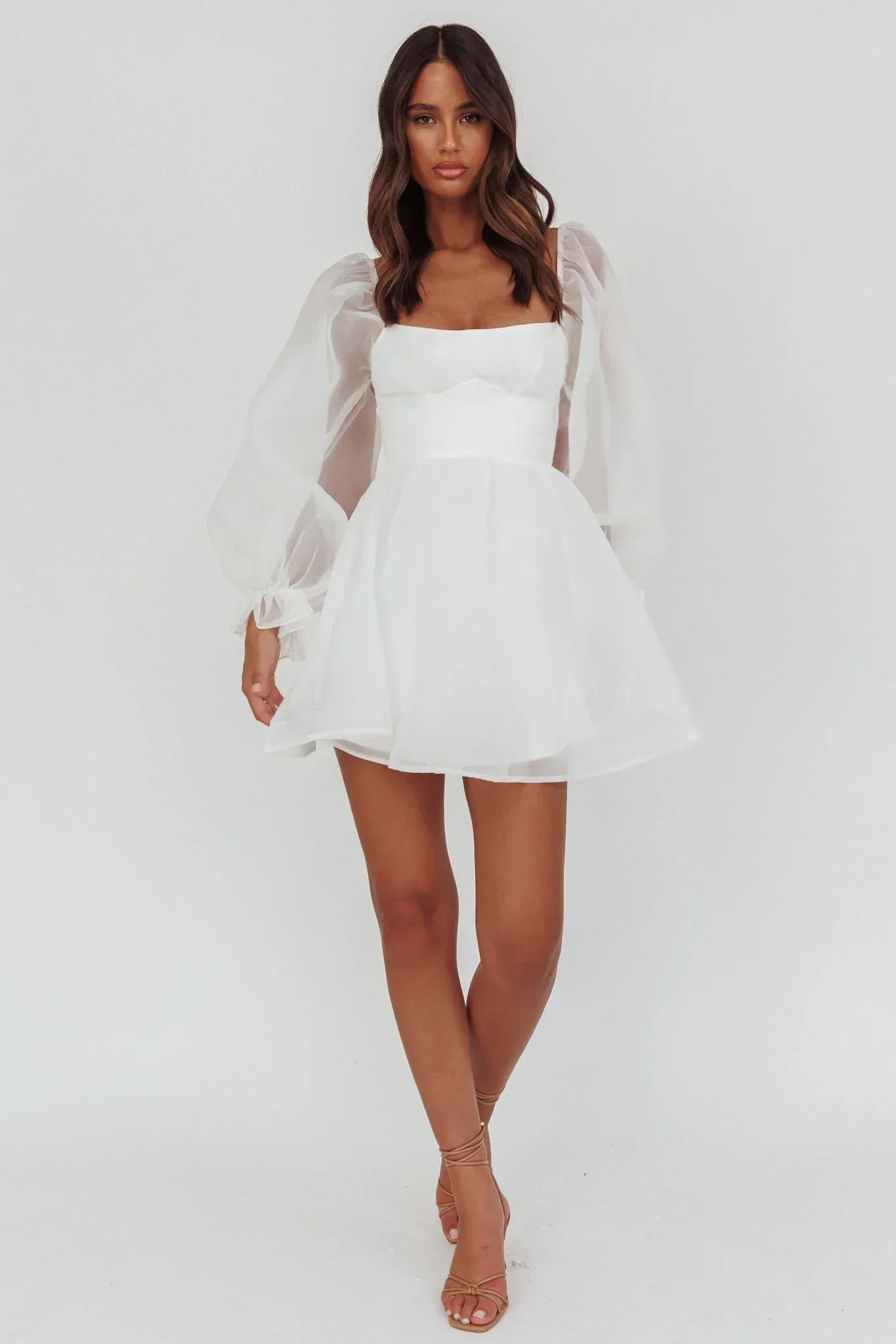 I've Got Sunshine Long Sleeve Mini Dress White