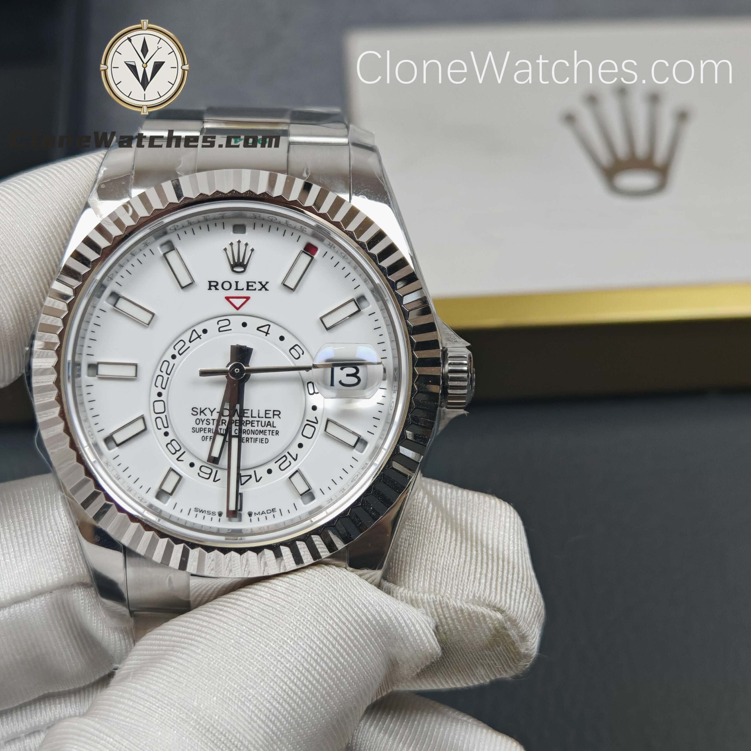Rolex Super Clone Watches 1:1 Sky Dweller White Dial Oyster M336934 9002 Movement