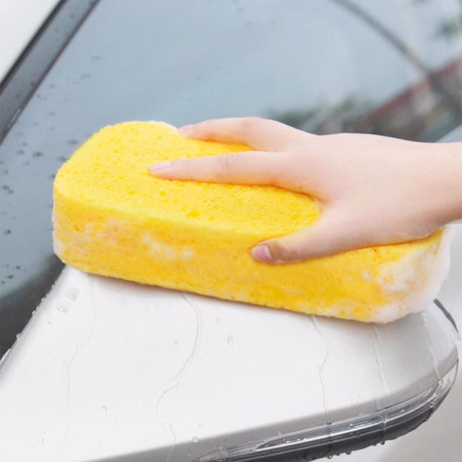 Hovilon High-Density Car Wash Sponge Block - Scratch-Free Soft Cleaning Tool for Auto Detailing Waxing and Sealing, Multi-Purpose Foam Sponge for Vehicle Paint Glass and Household Cleaning