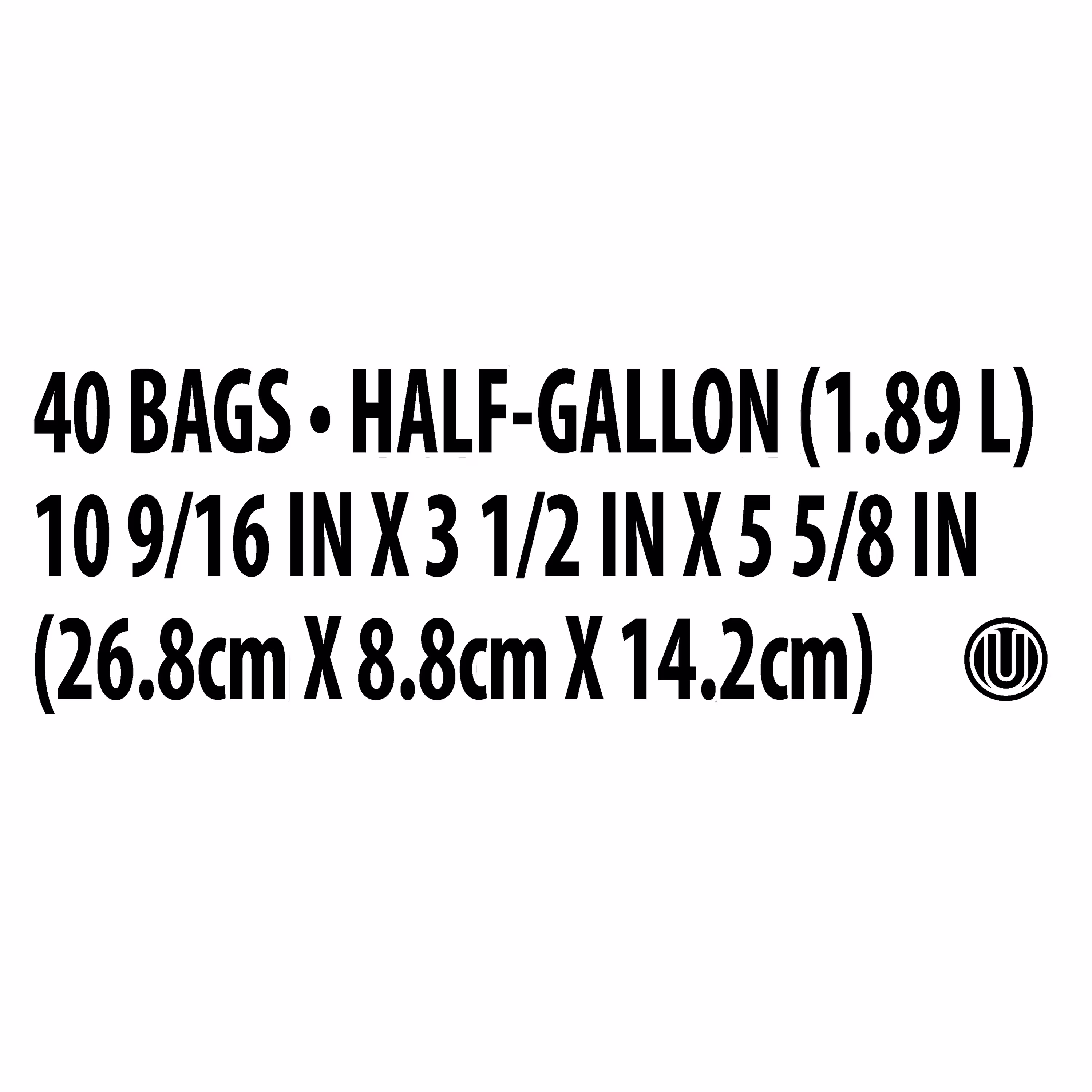 Great Value Double Zipper Half Gallon Freezer Bag, 40 Count