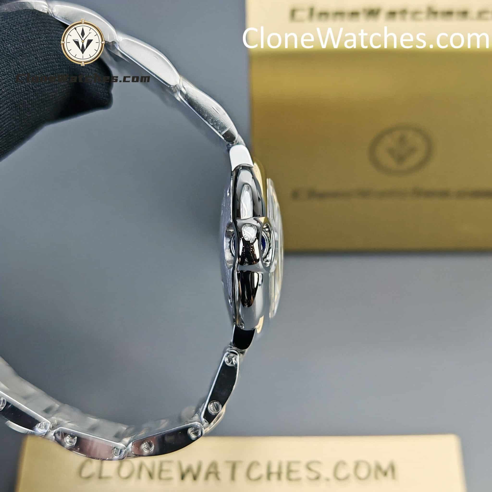Cartier Super Clone Watches 1:1 Ballon Bleu de WE902073 Silver Plated Dial 28mm