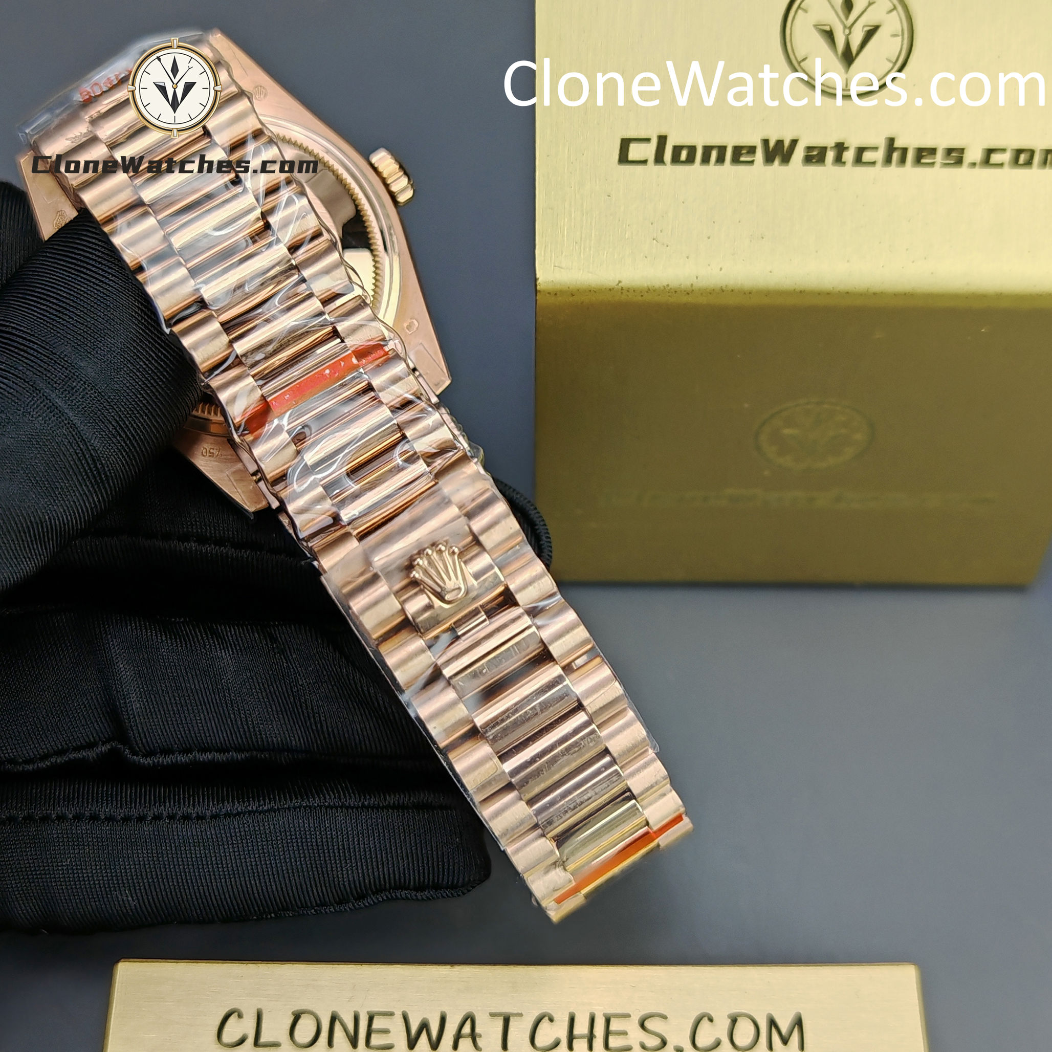 Rolex Super Clone Watches 1:1 Day Date Rose Gold White Dial 36mm m128235-0070 3255 Movement