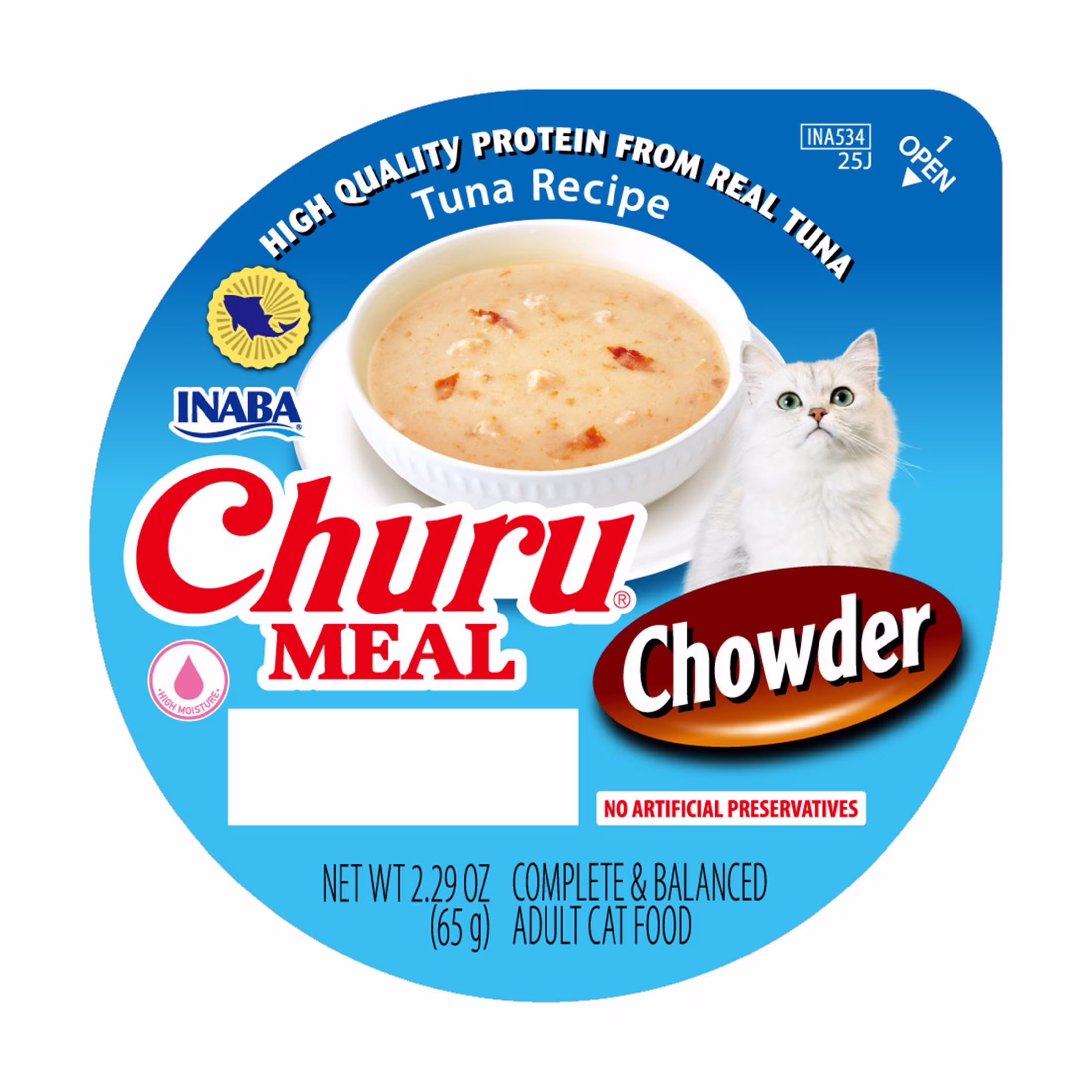 INABA Churu Meal Chowder Adult Wet Cat Food, 2.29 oz cup, 1-count, Tuna Recipe