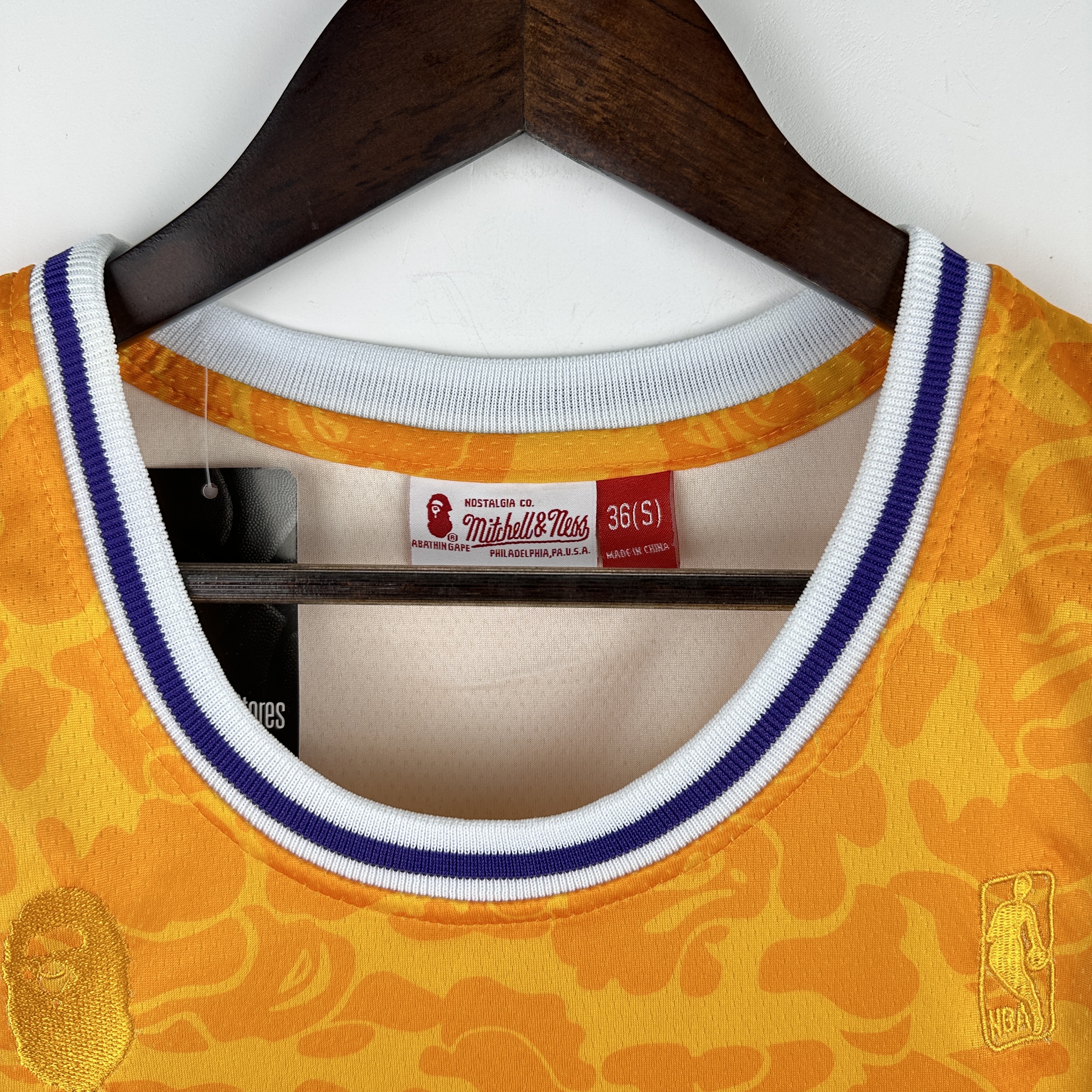 Embroidered BAPE & MN Retro Jersey Lakers Ape Head