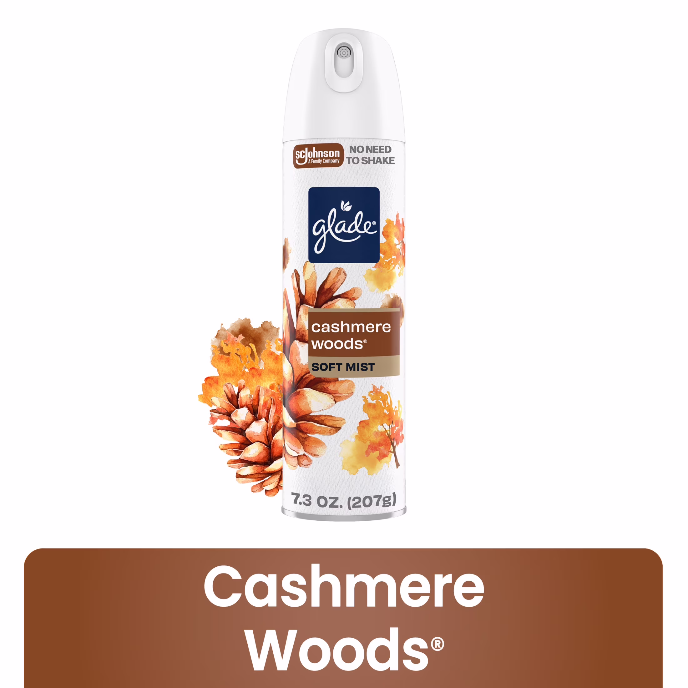 Glade Soft Mist Odor Fighting Aerosol Air Freshener Cashmere Woods 7.3oz