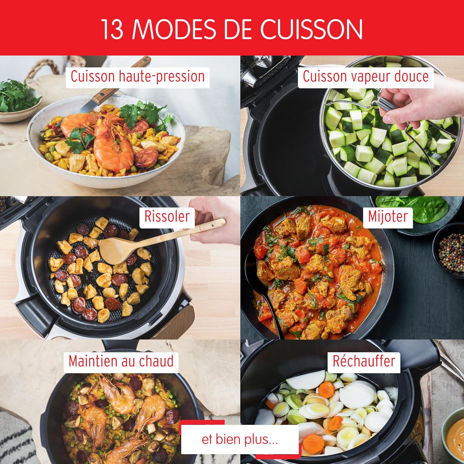 Multicuiseur Cookeo Touch Wifi 6L haute pression 250 recettes app