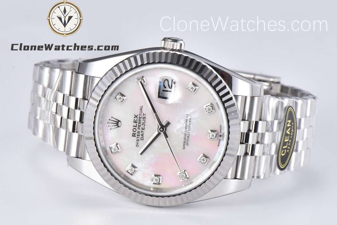 Rolex Super Clone Watches 1:1 DateJust White Diamond Dial M126334 Jubilee 41MM 3235 Movement