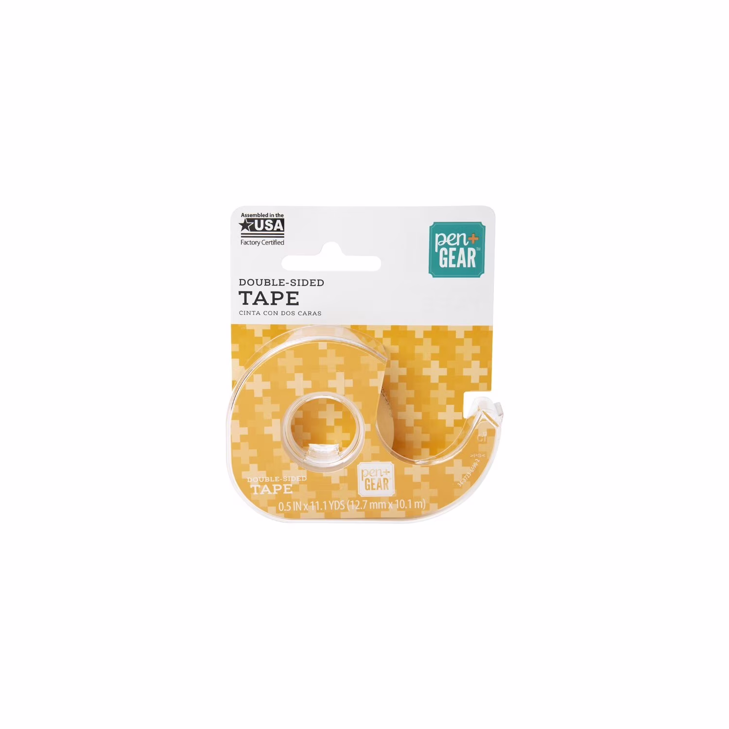 Pen+Gear Double Sided Tape, Clear, 1/2 in x 400 in, 1 Roll with Dispenser