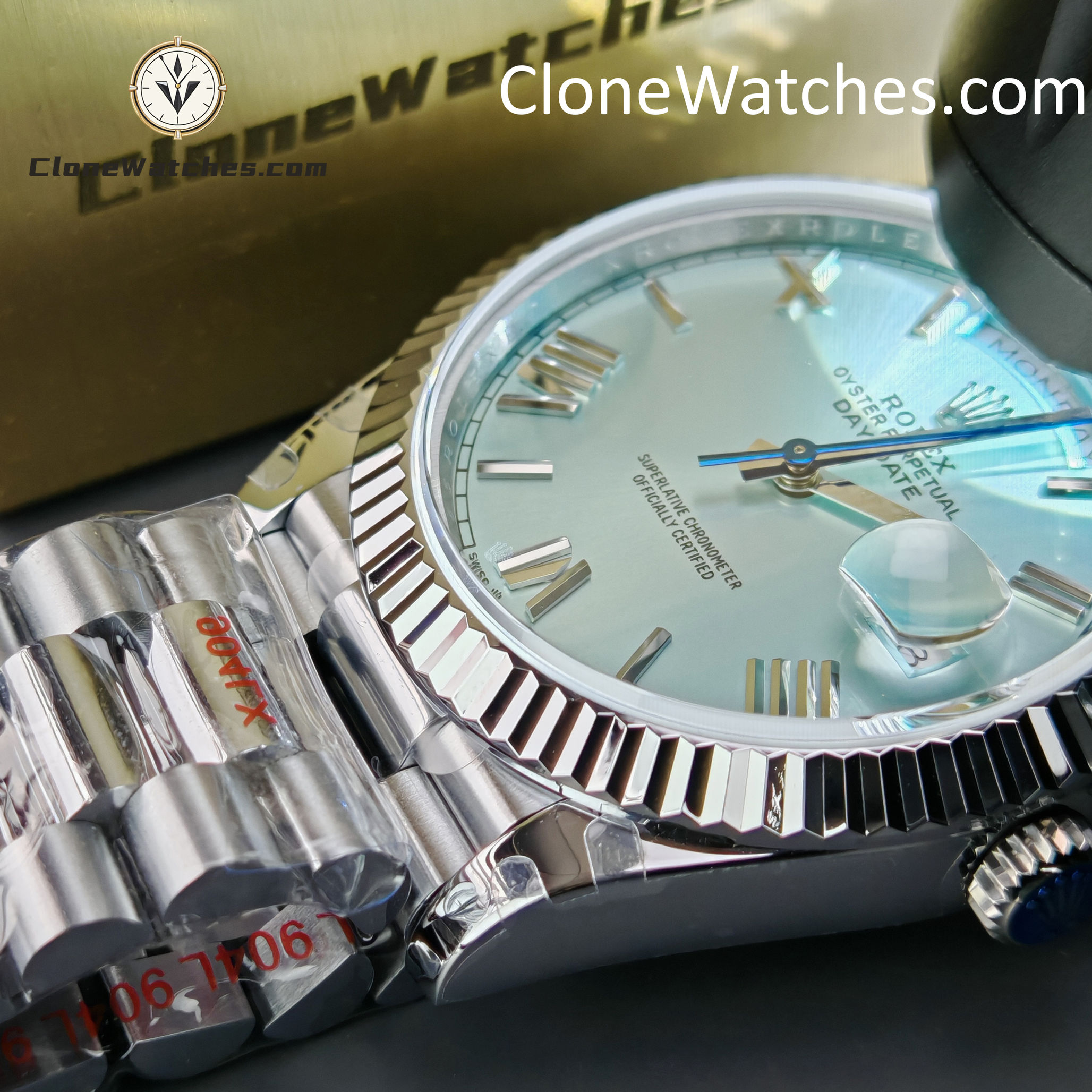 Rolex Super Clone Watches 1:1 Day Date Ice Blue Dial 40mm M228236-0012 3255 Movement
