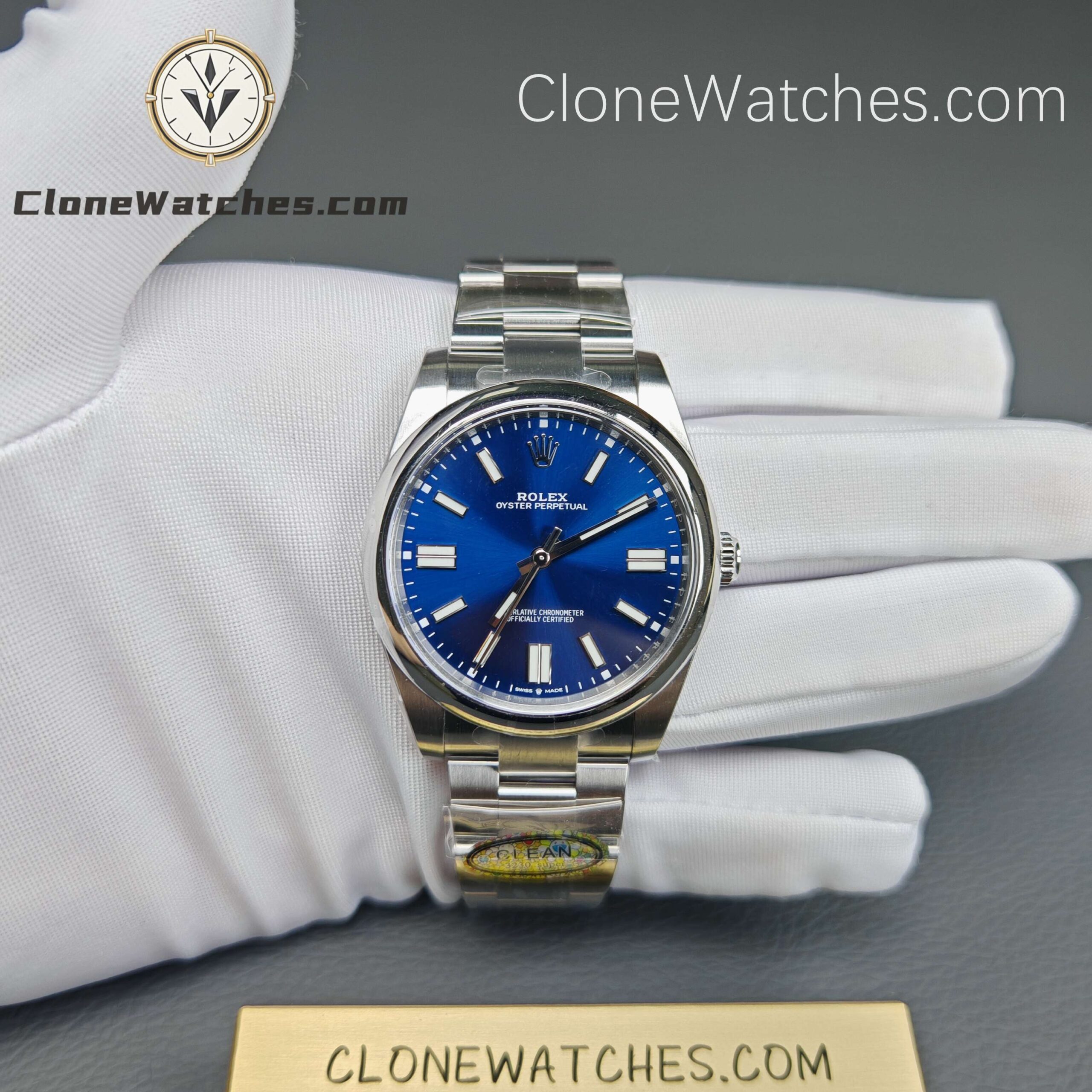 Rolex Super Clone Watches 1:1 Oyster Perpetual Blue Dial 41MM m124300-0003 3230 Movement